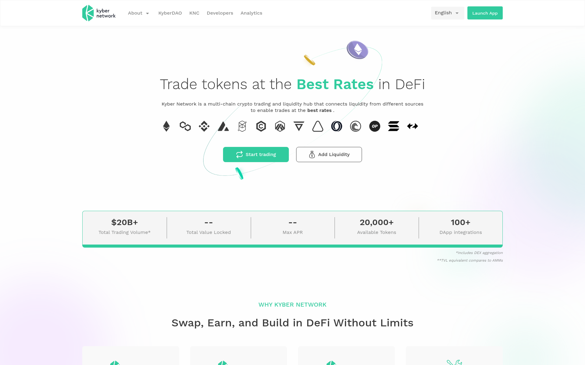Screenshot of kyber.network