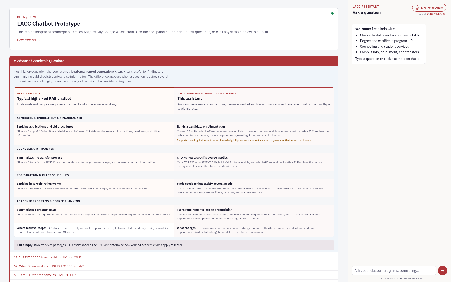 Screenshot of lacc.chat