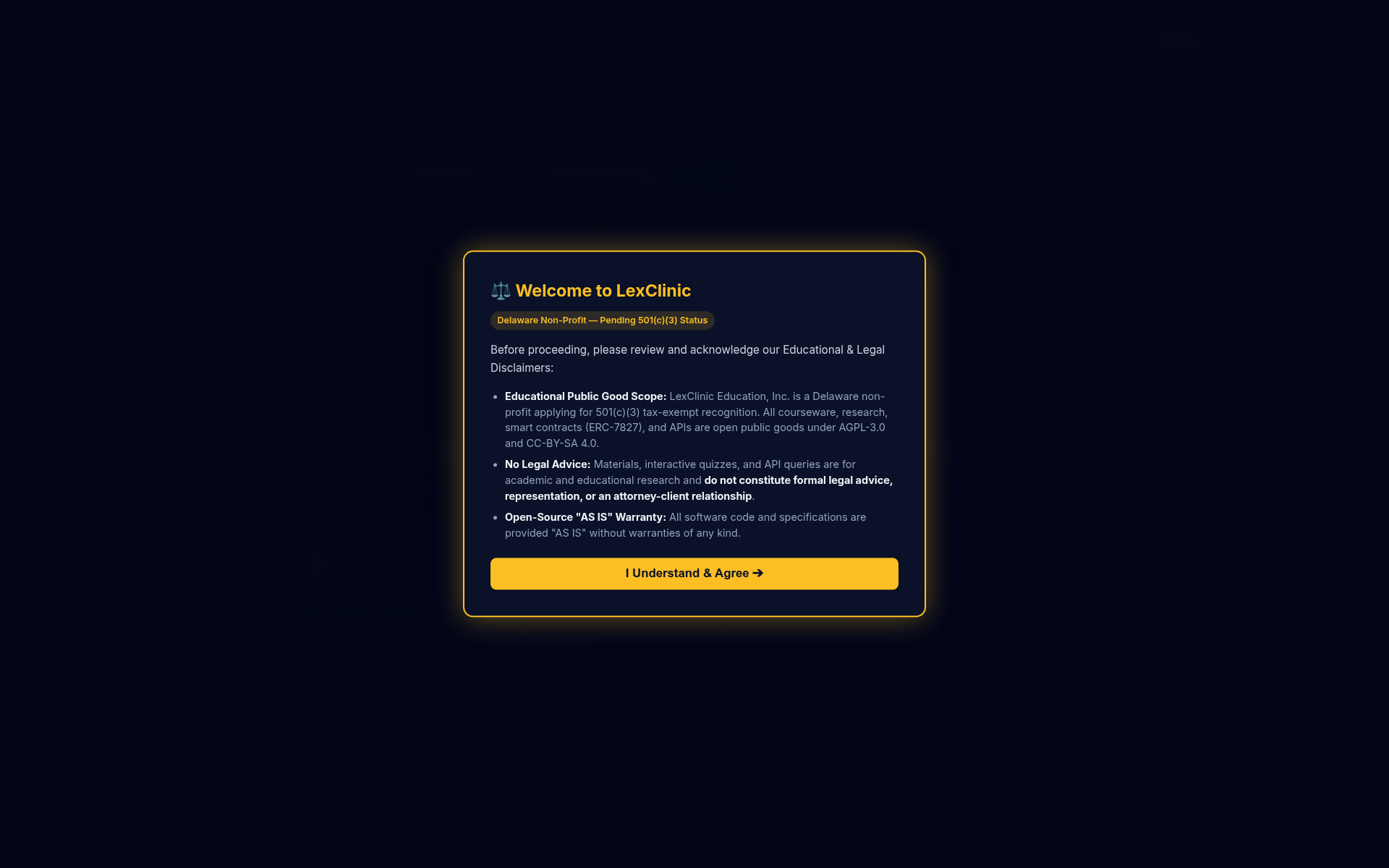 Screenshot of lex.clinic