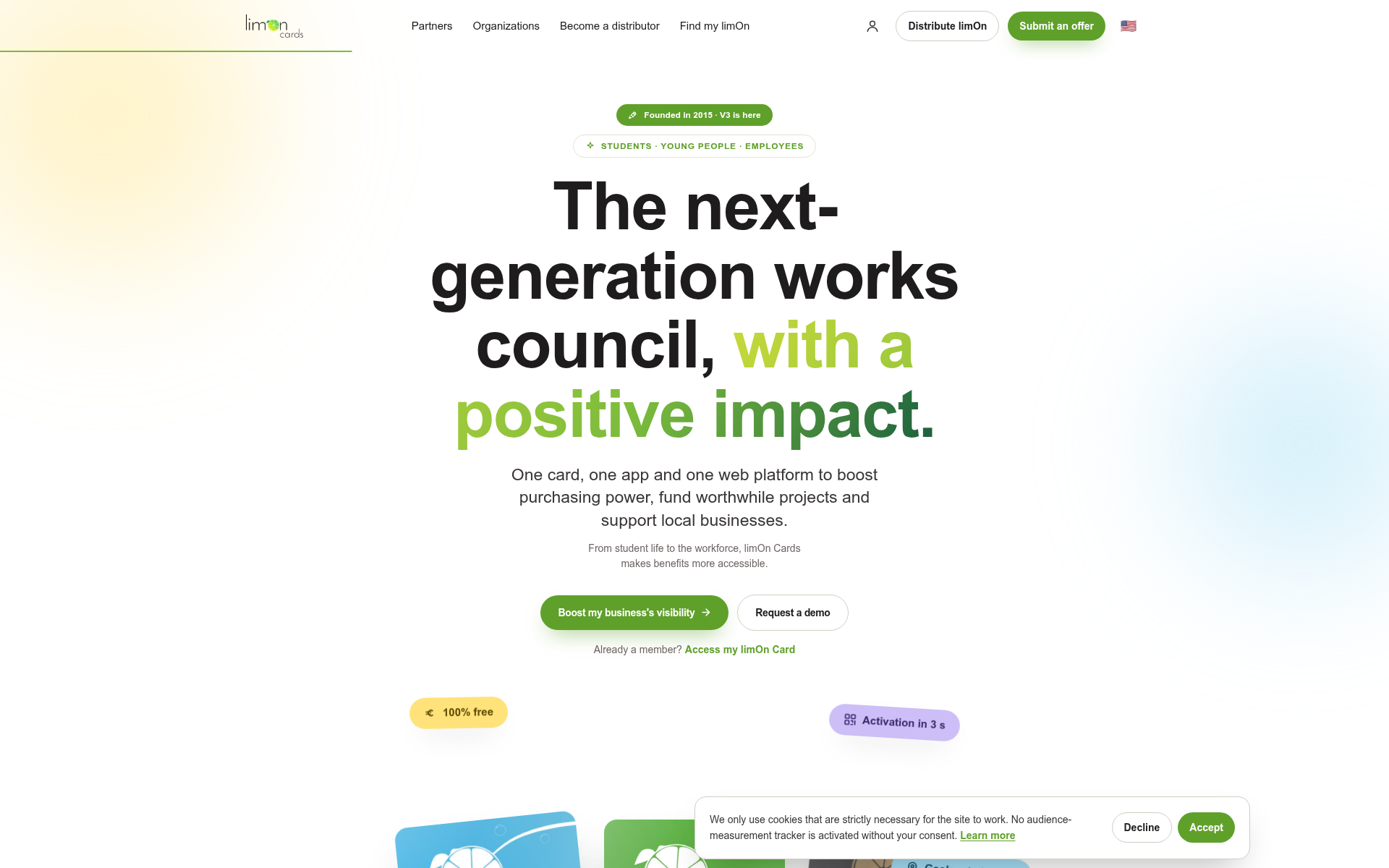 Screenshot of limon.cards