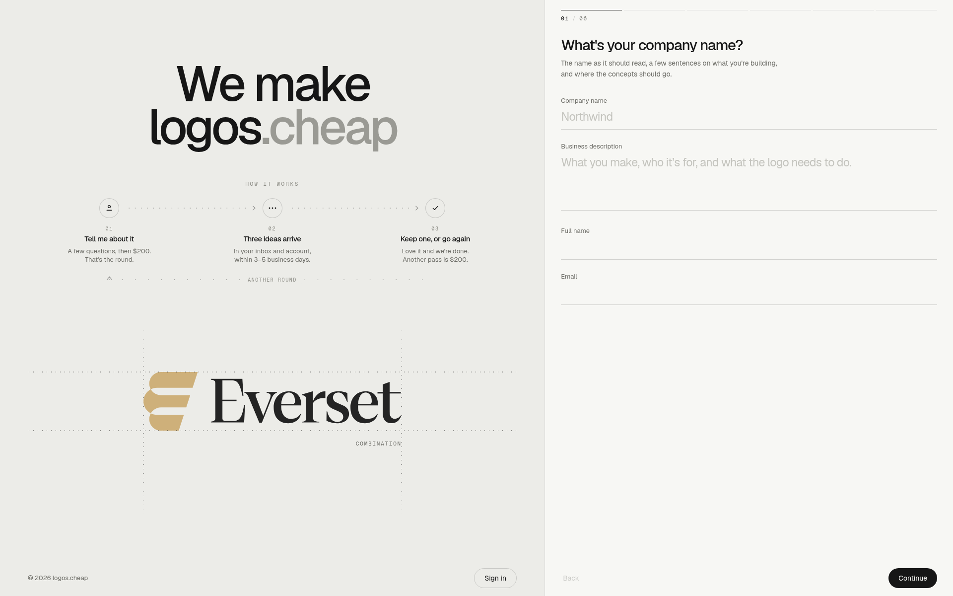 Screenshot of logos.cheap