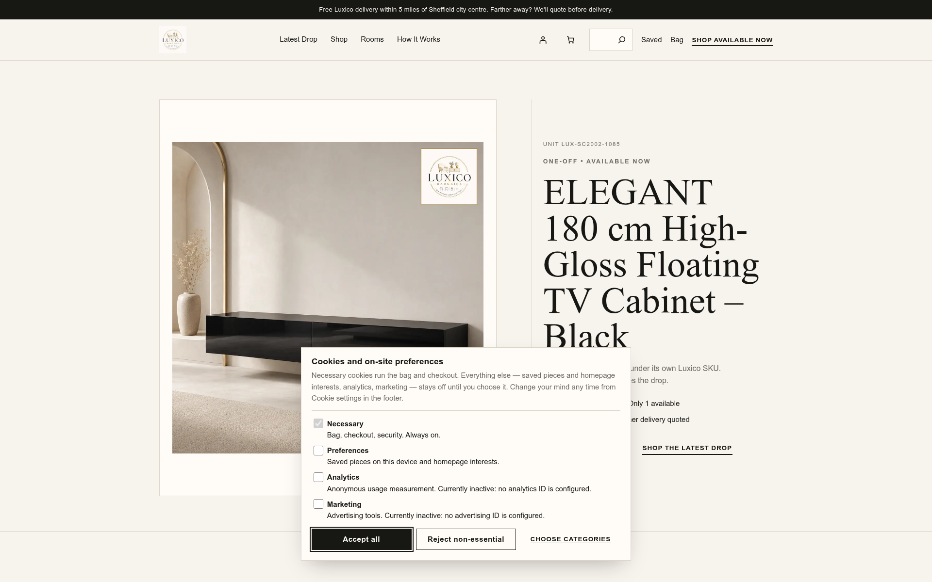 Screenshot of luxico.bargains