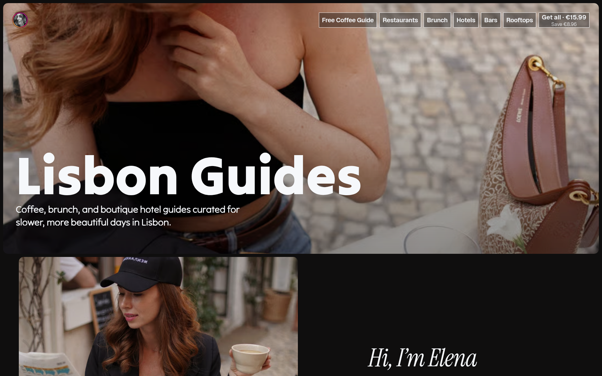 Screenshot of menu.boutique