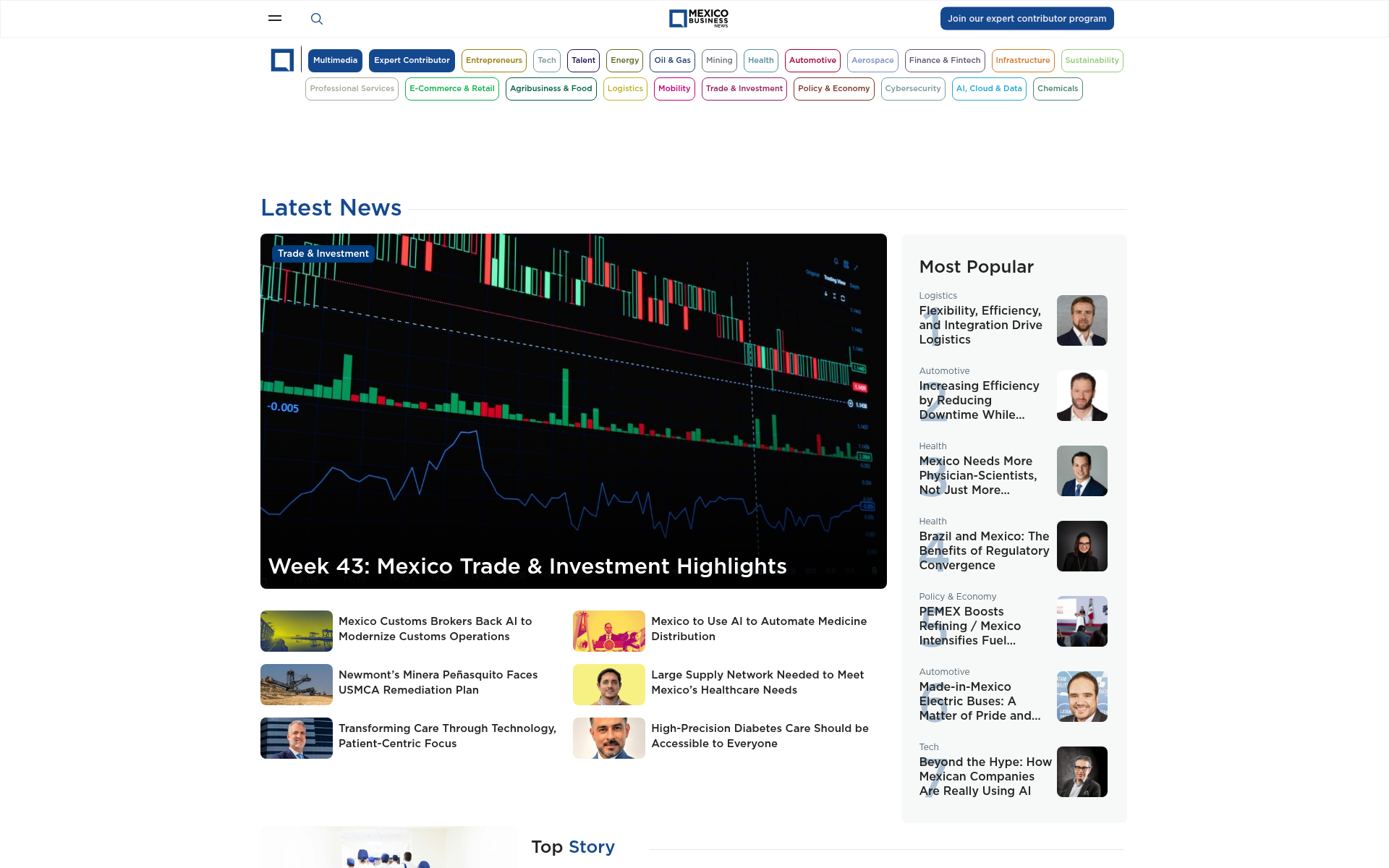 Screenshot of mexicobusiness.news