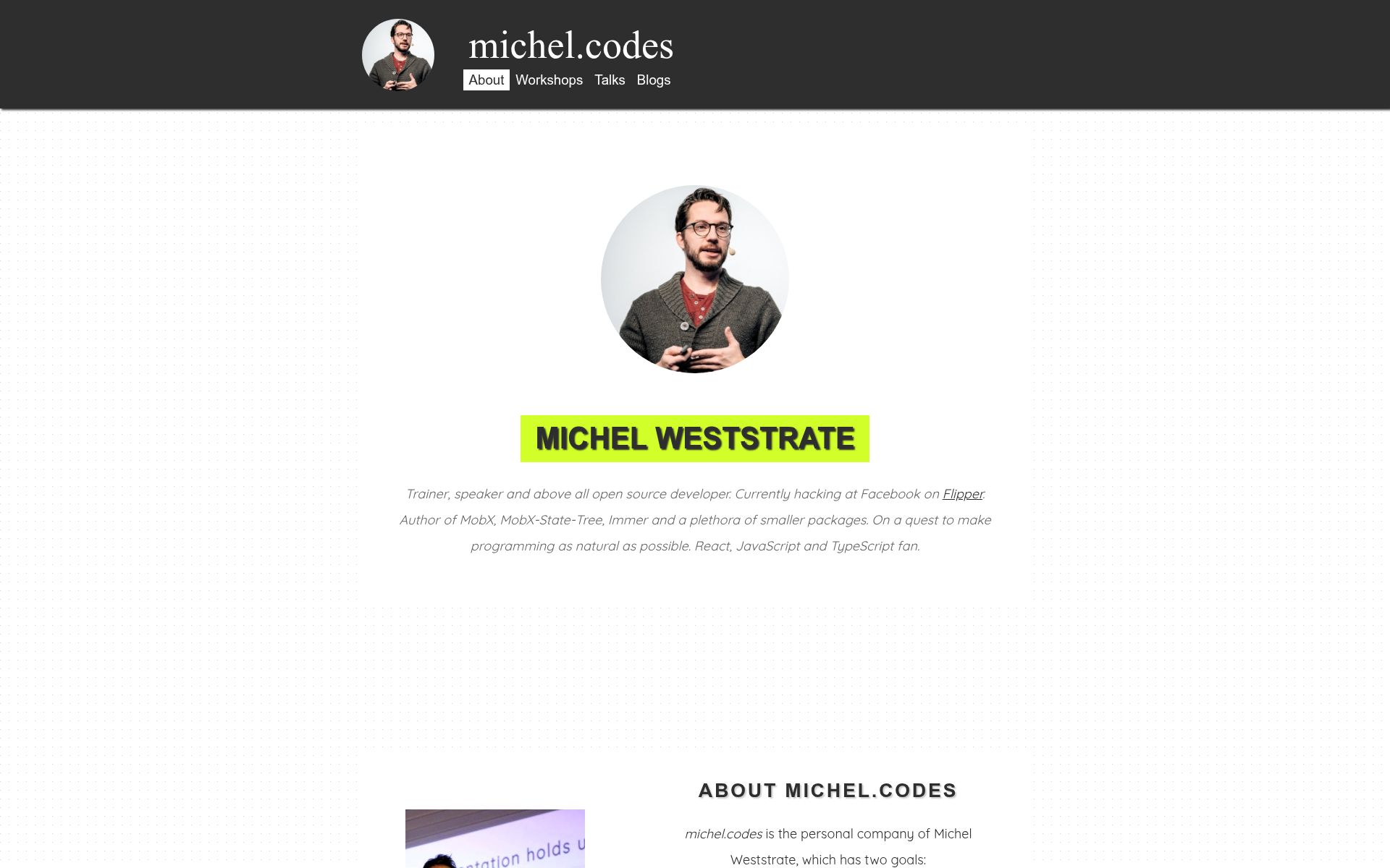 Screenshot of michel.codes