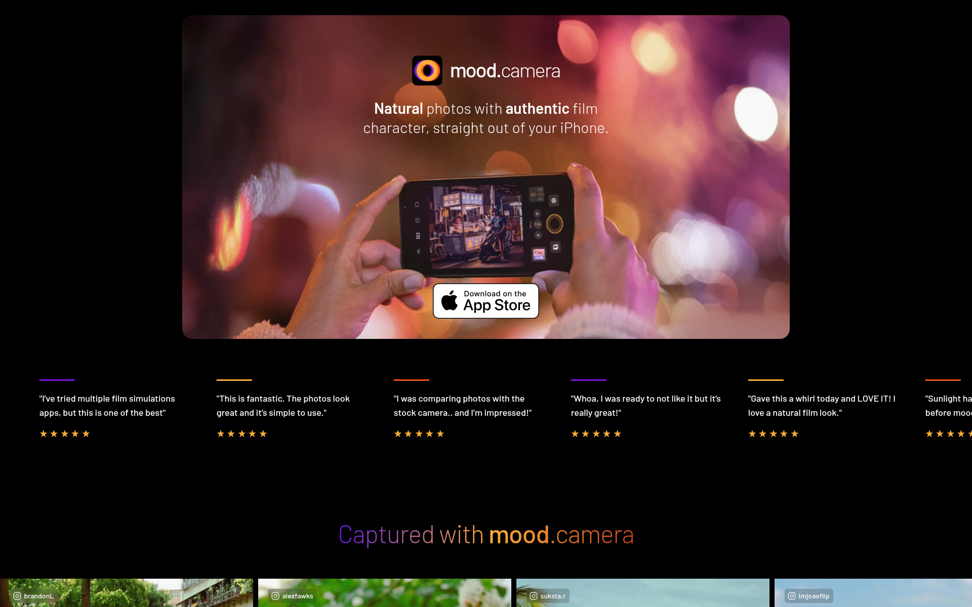 Screenshot of mood.camera