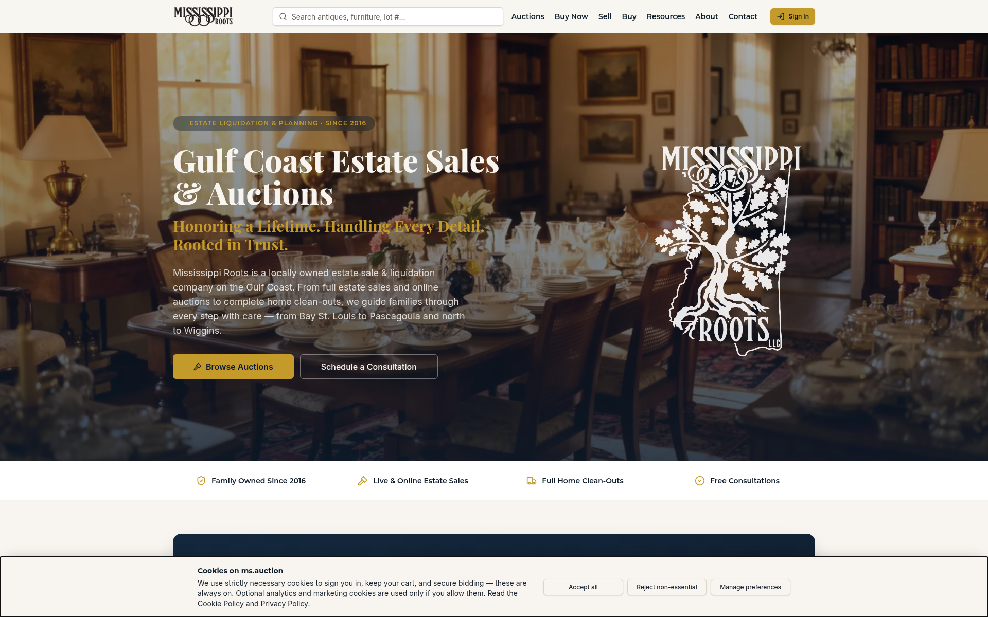 Screenshot of ms.auction