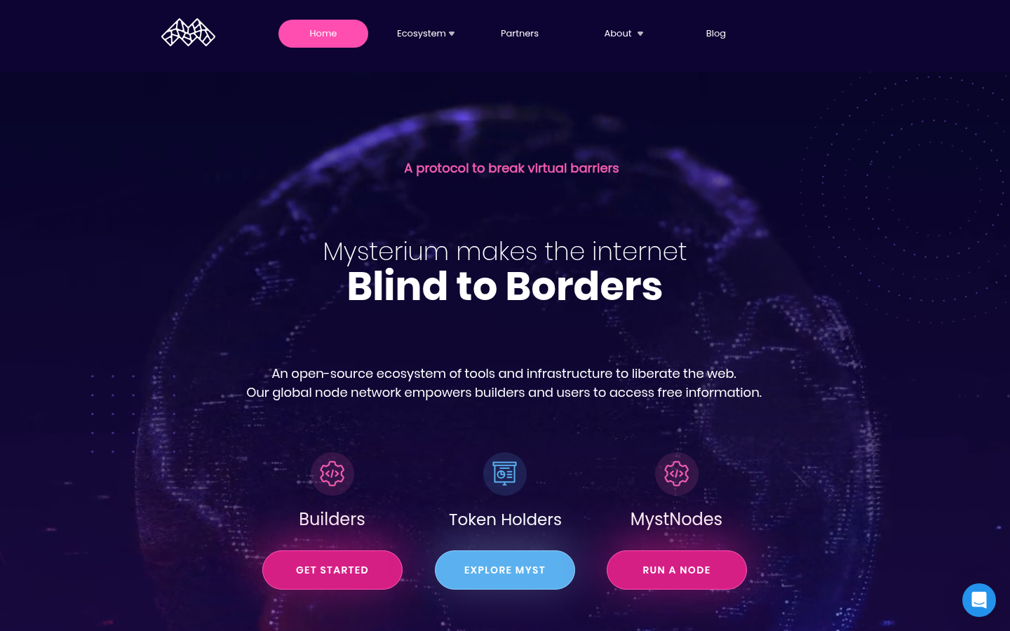 Screenshot of mysterium.network