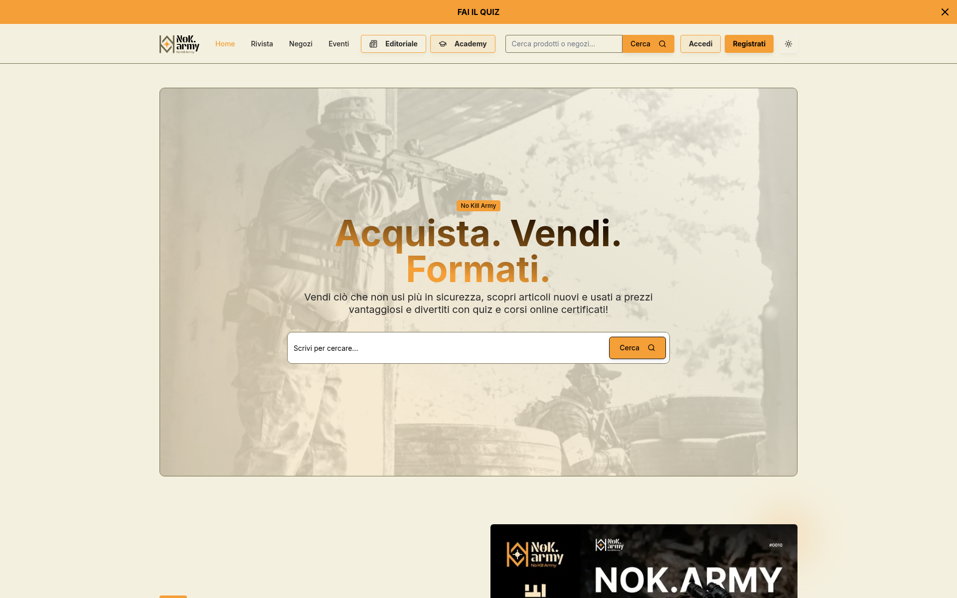 Screenshot of nok.army