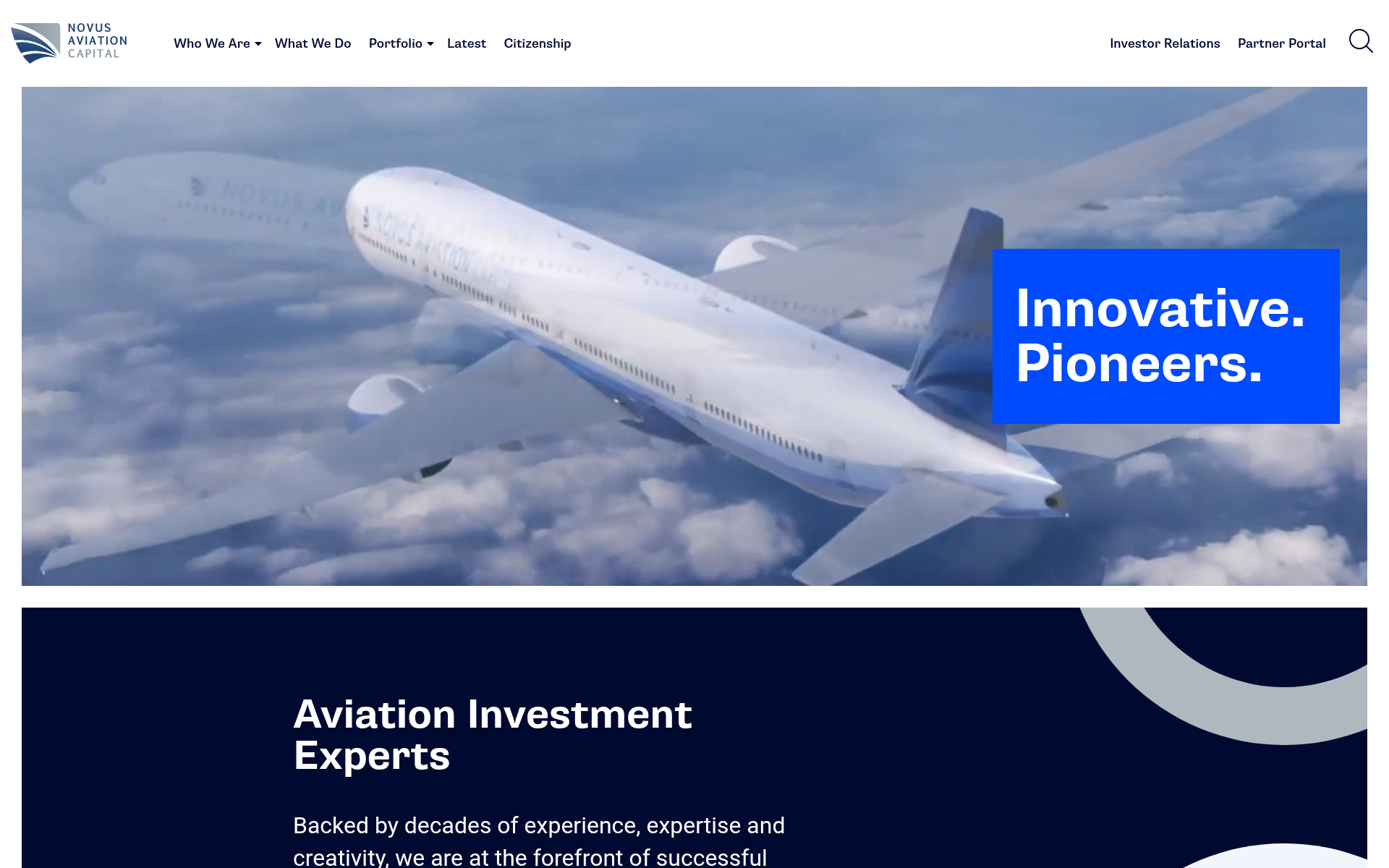 Screenshot of novus.aero