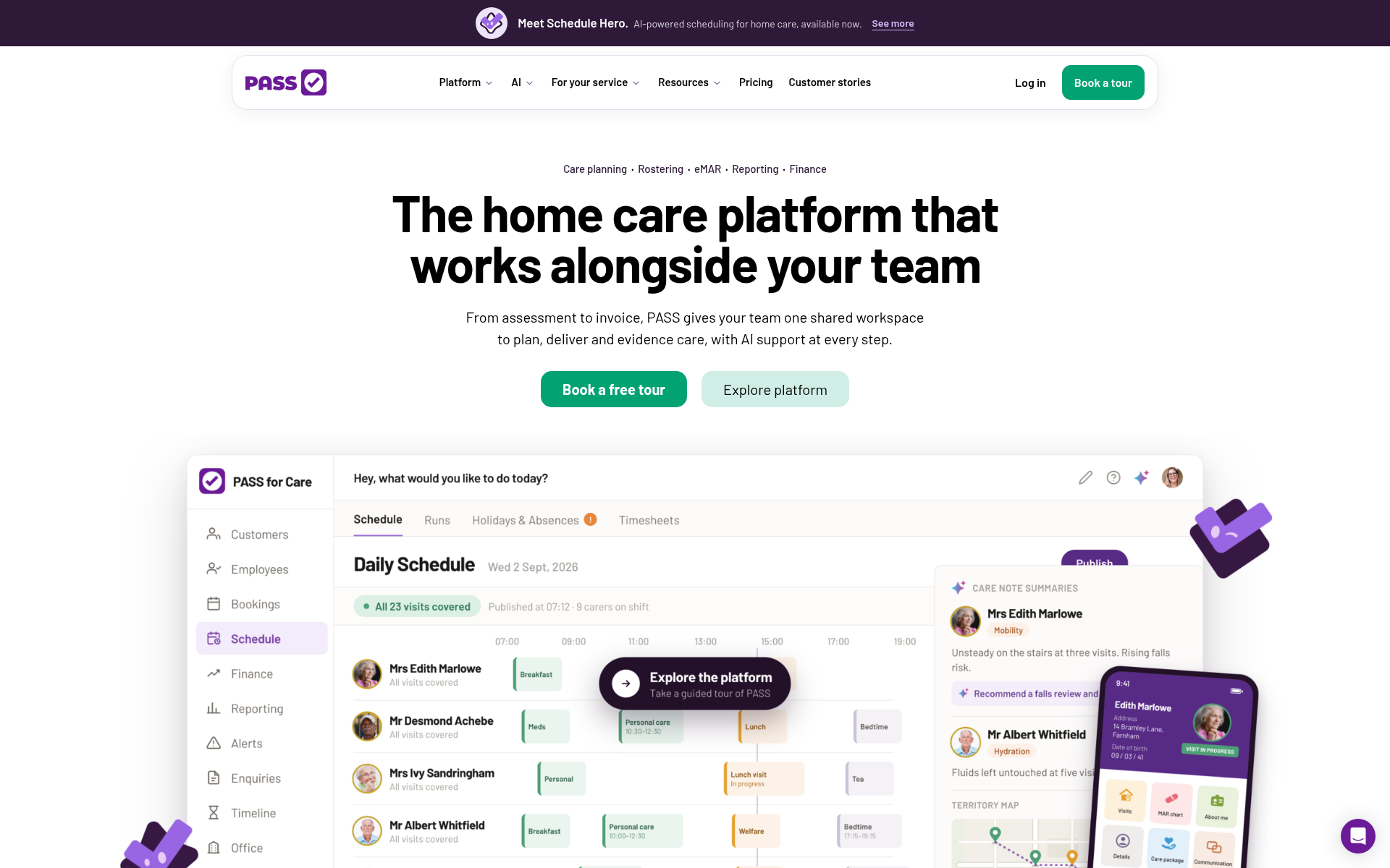 Screenshot of pass.care