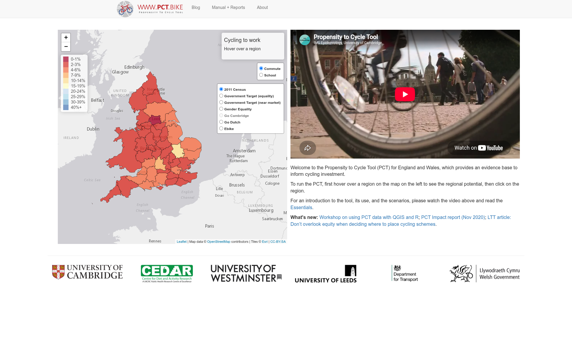 Screenshot of pct.bike