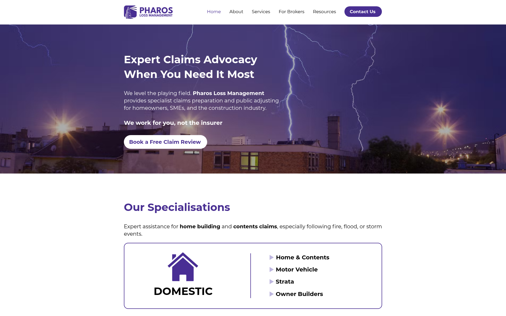 Screenshot of pharos.claims
