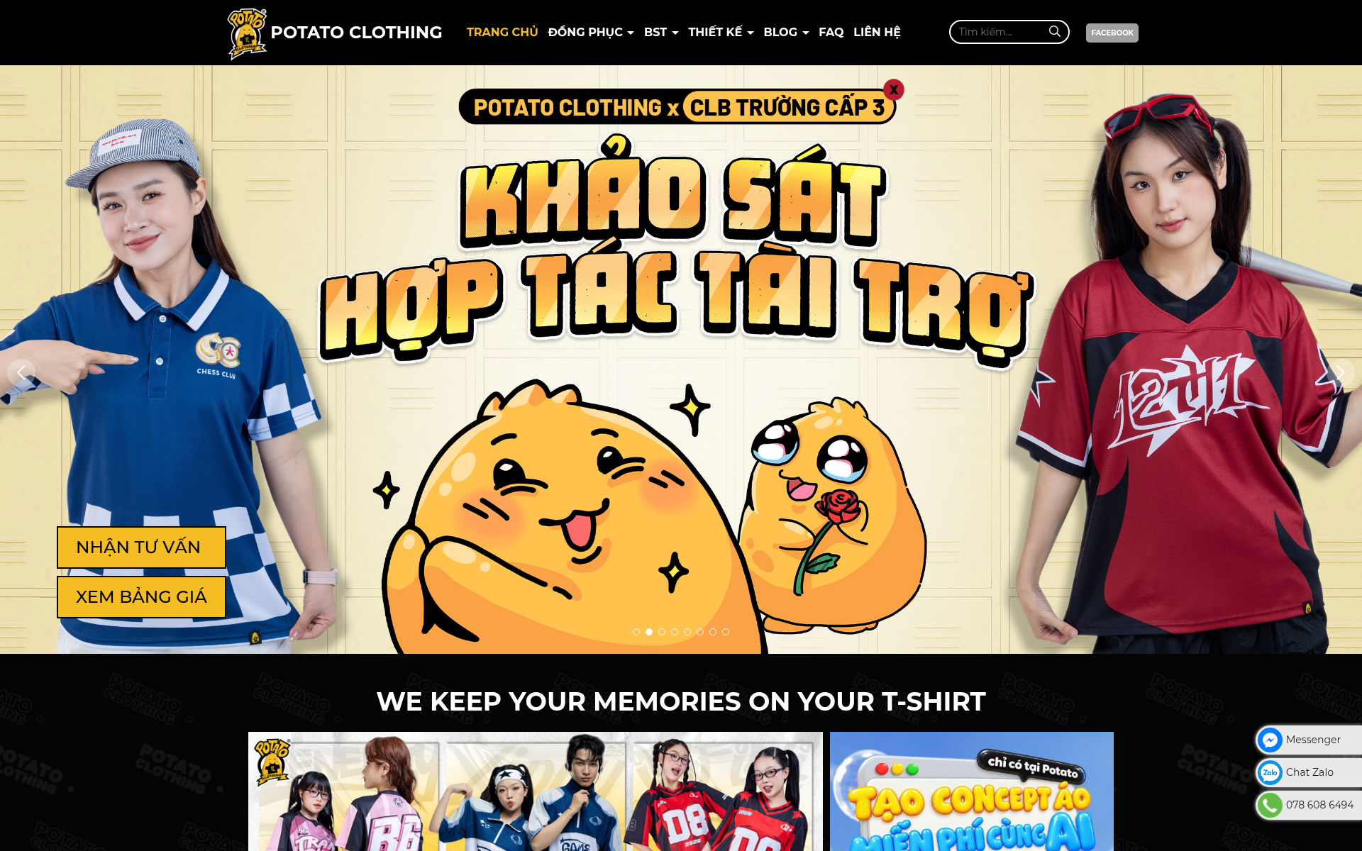 Screenshot of potato.clothing