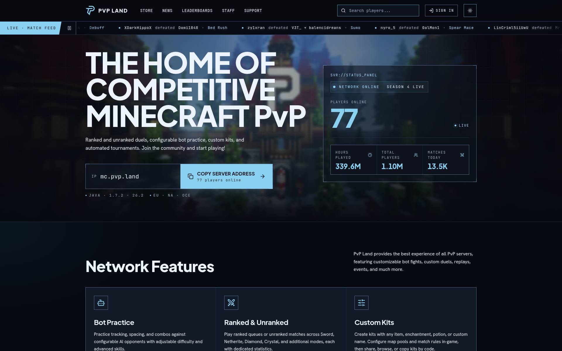 Screenshot of pvp.land