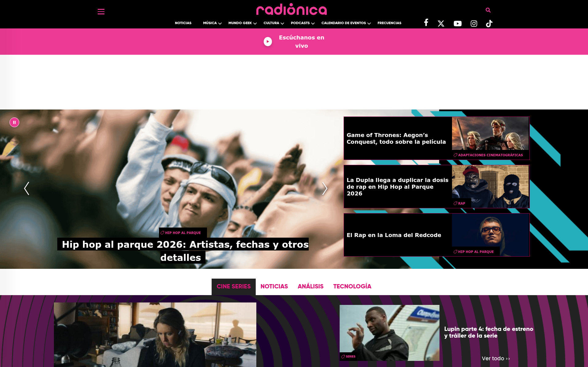Screenshot of radionica.rocks