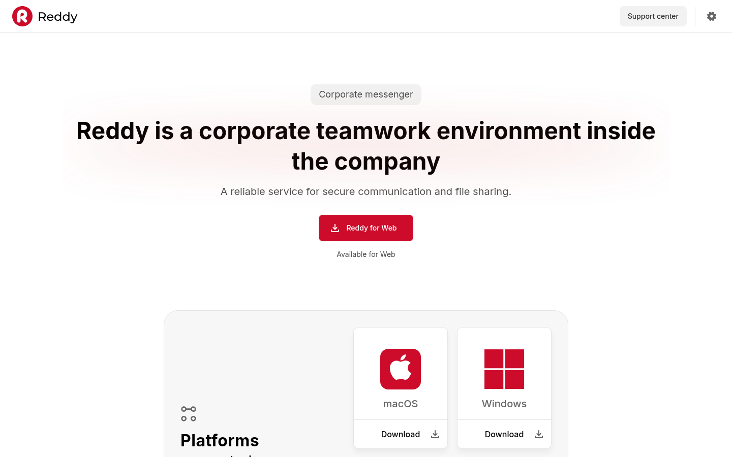 Screenshot of reddy.team