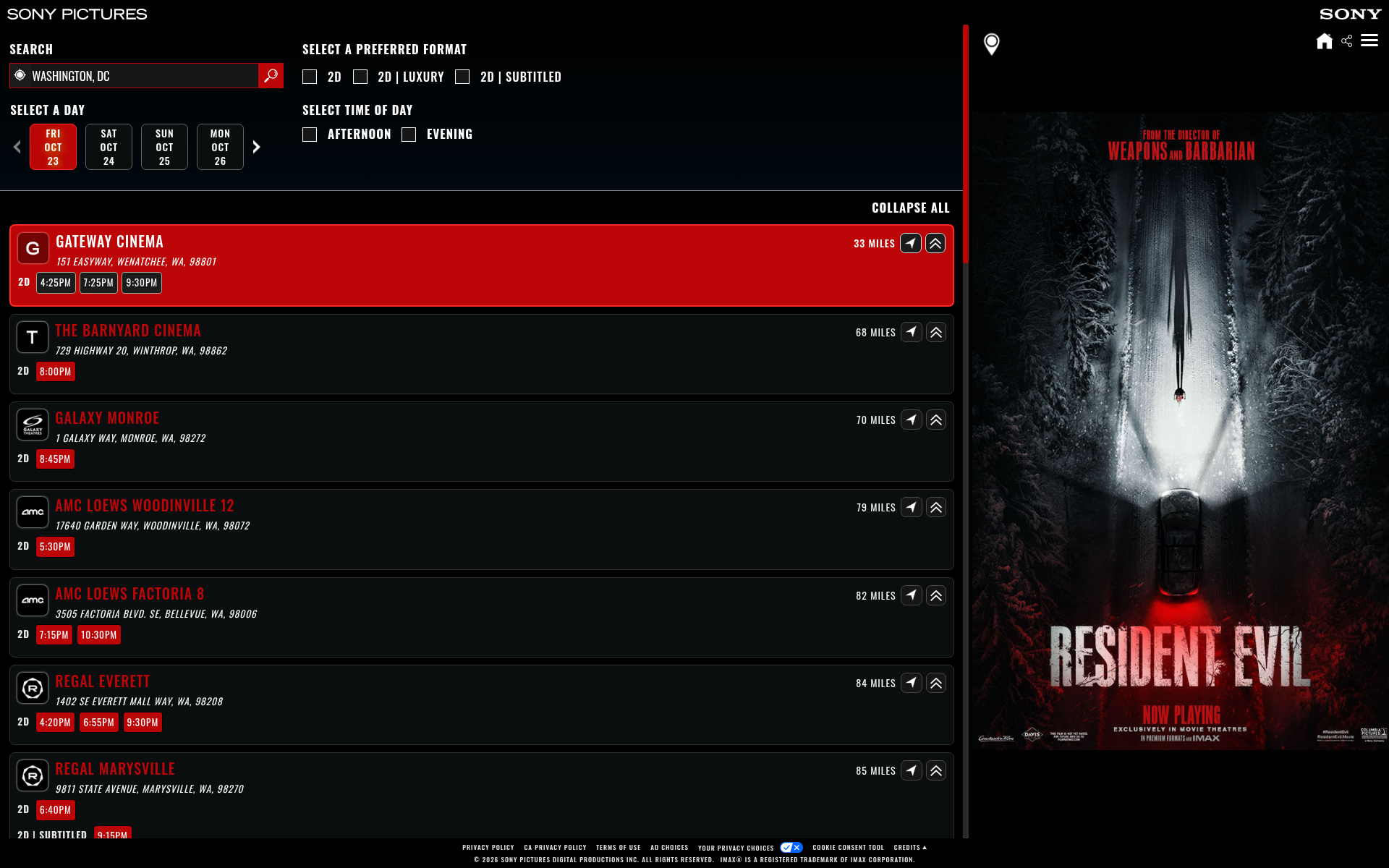 Screenshot of residentevil.movie