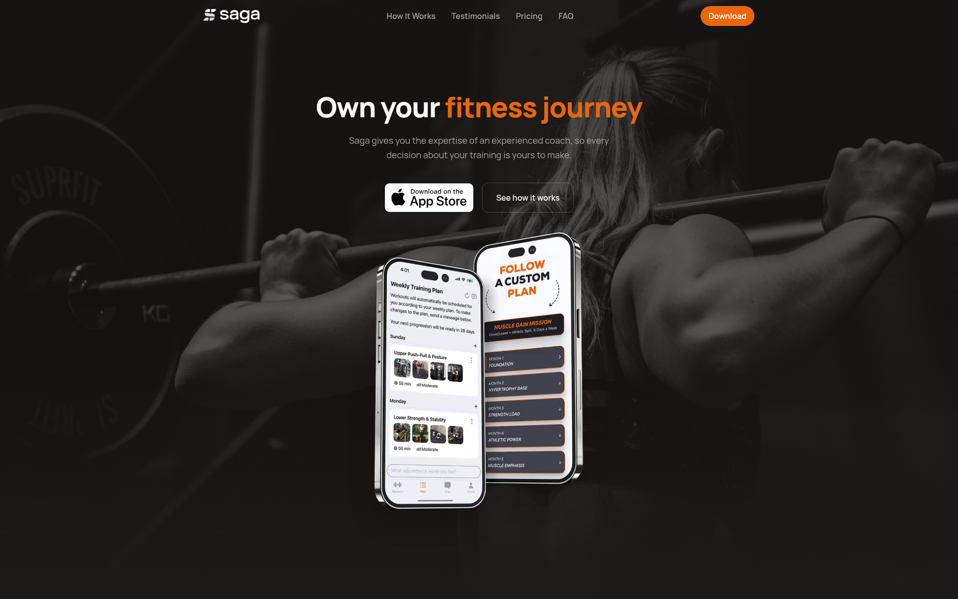 Screenshot of saga.coach