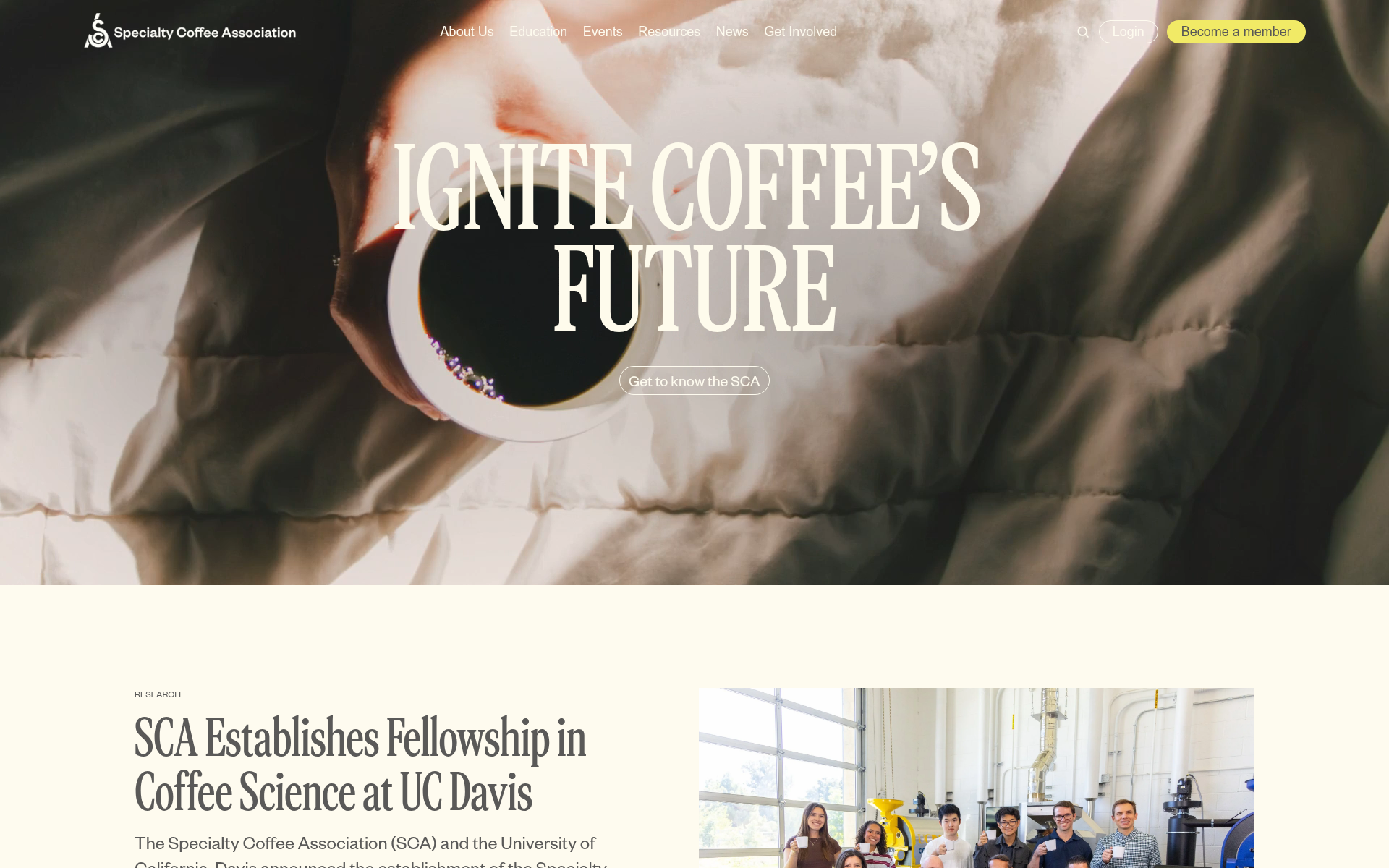 Screenshot of sca.coffee