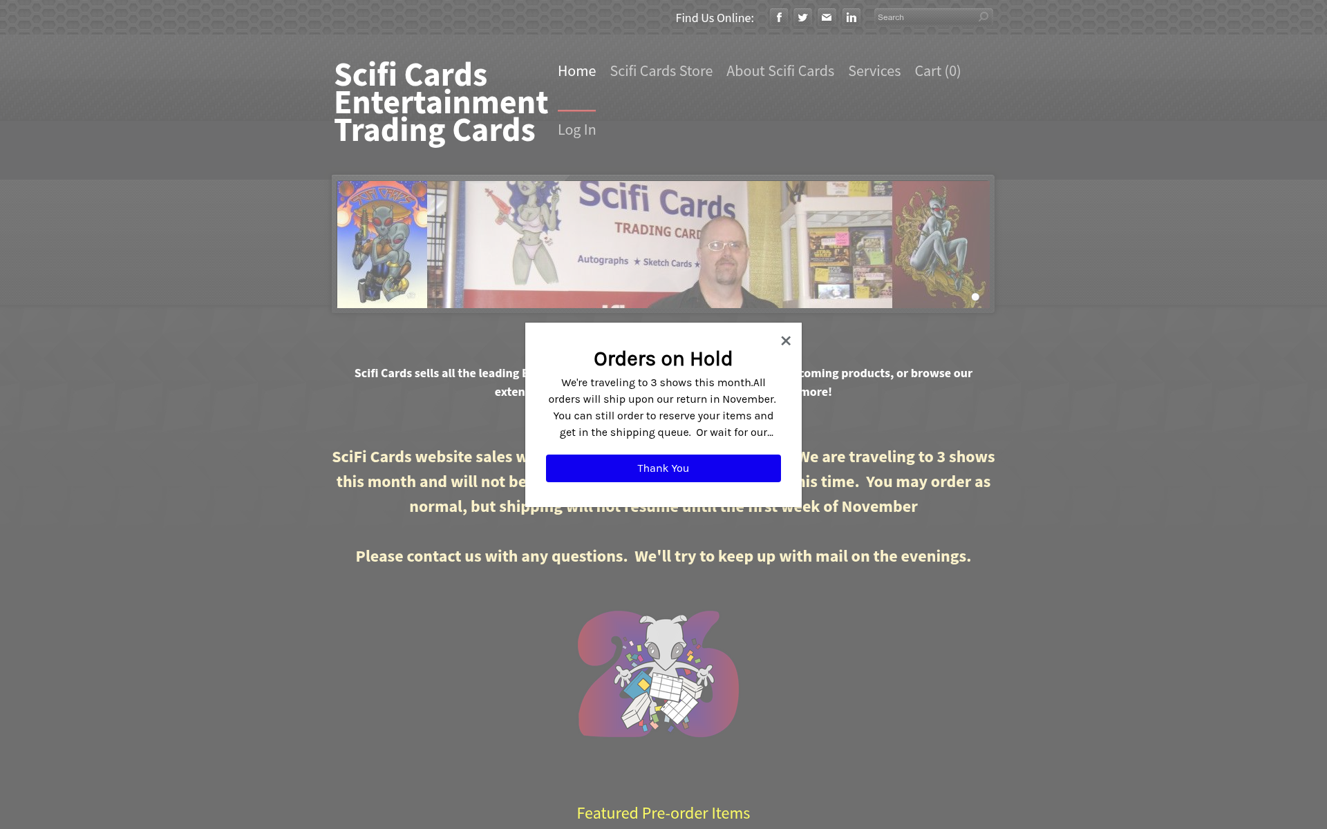 Screenshot of scifi.cards