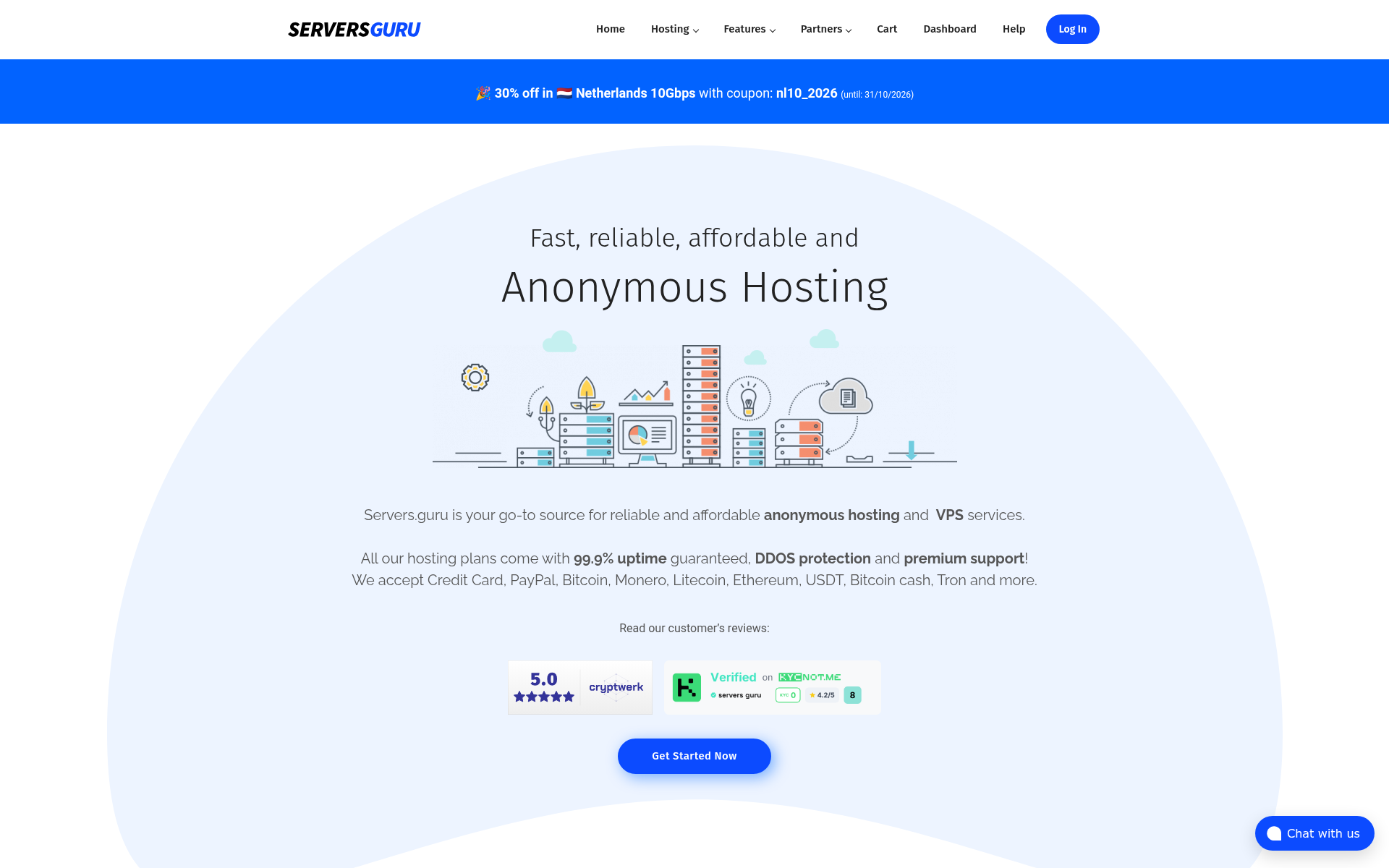 Screenshot of servers.guru