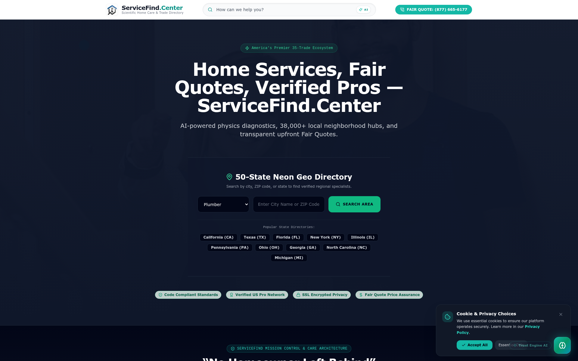 Screenshot of servicefind.center