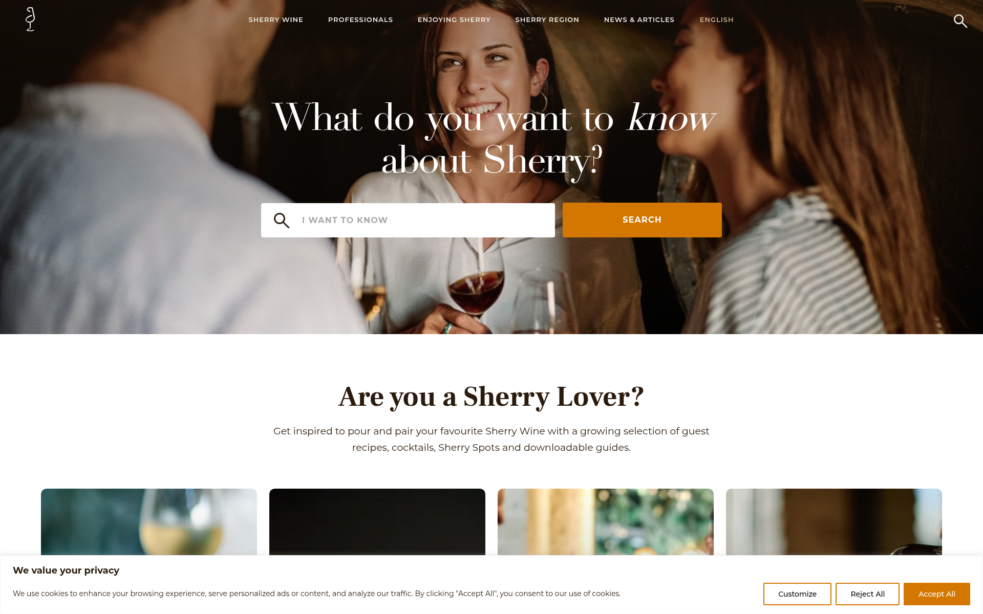 Screenshot of sherry.wine
