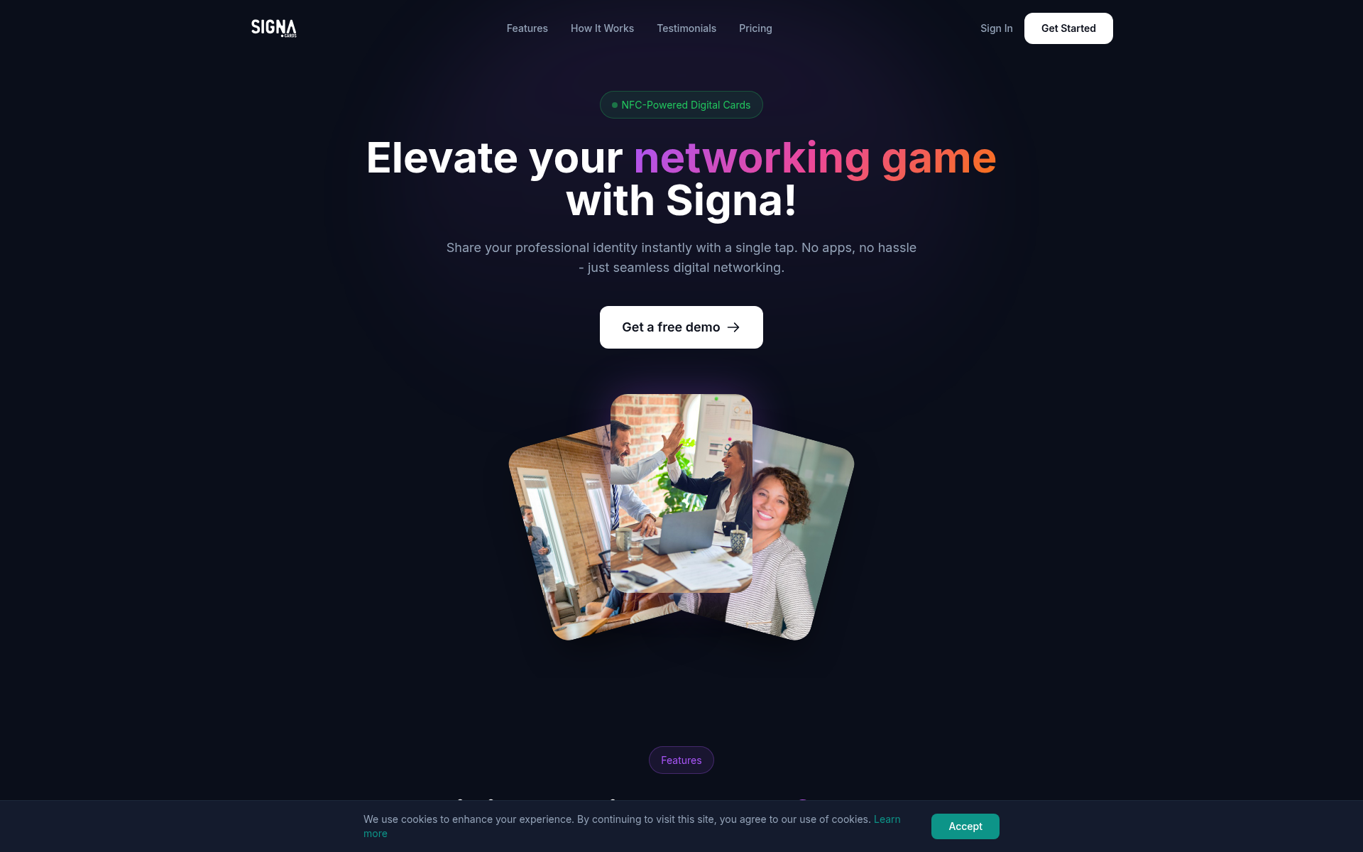 Screenshot of signa.cards