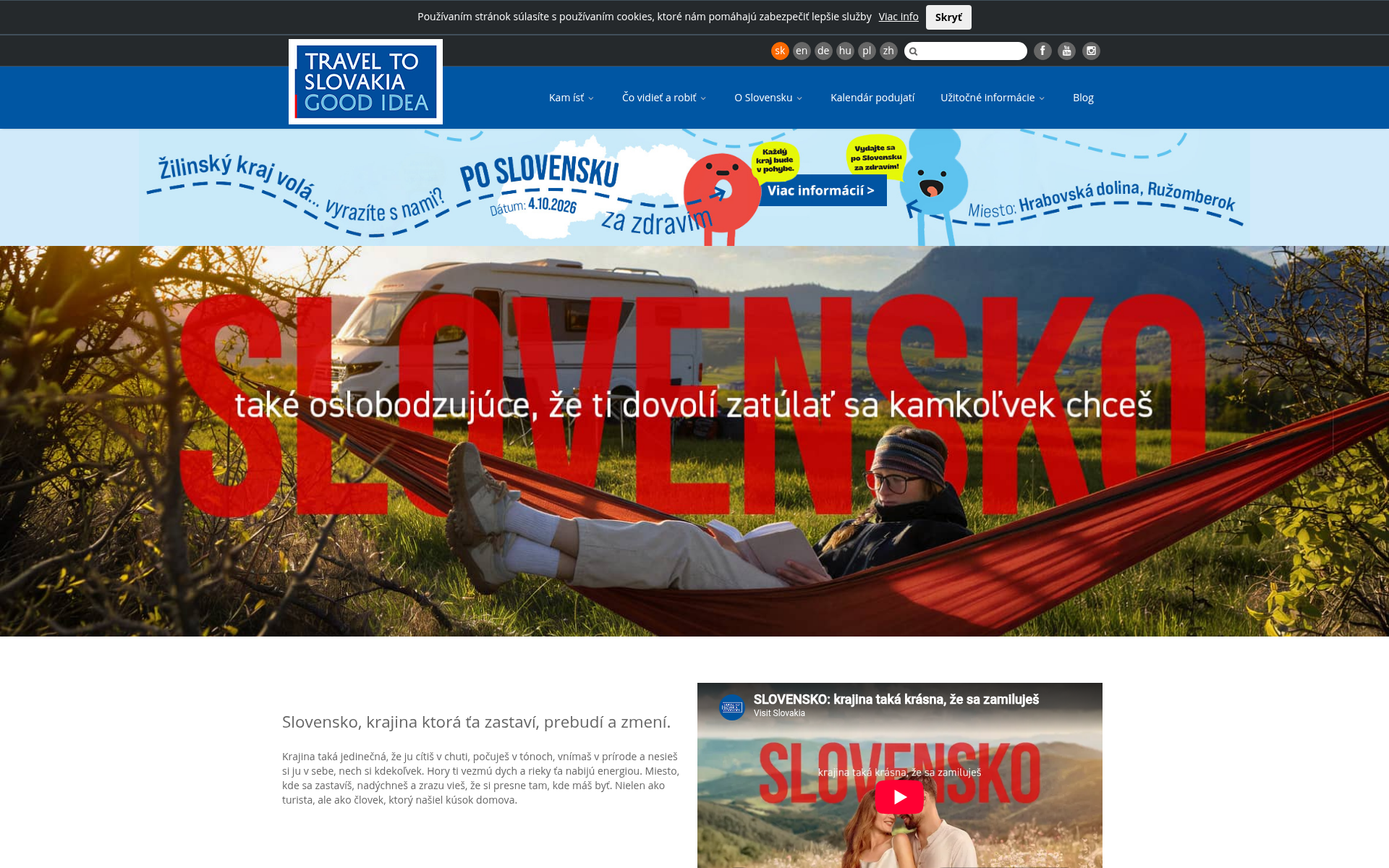 Screenshot of slovakia.travel