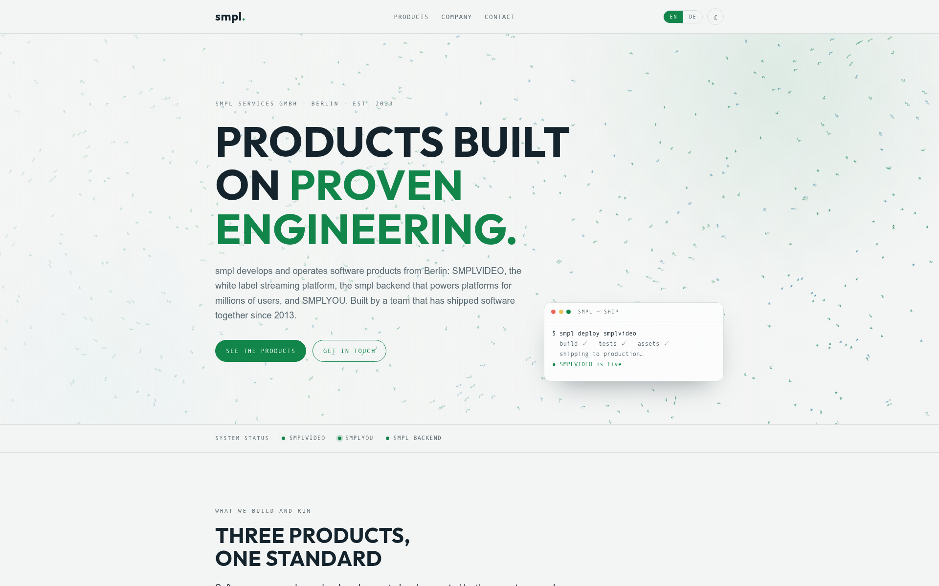 Screenshot of smpl.services