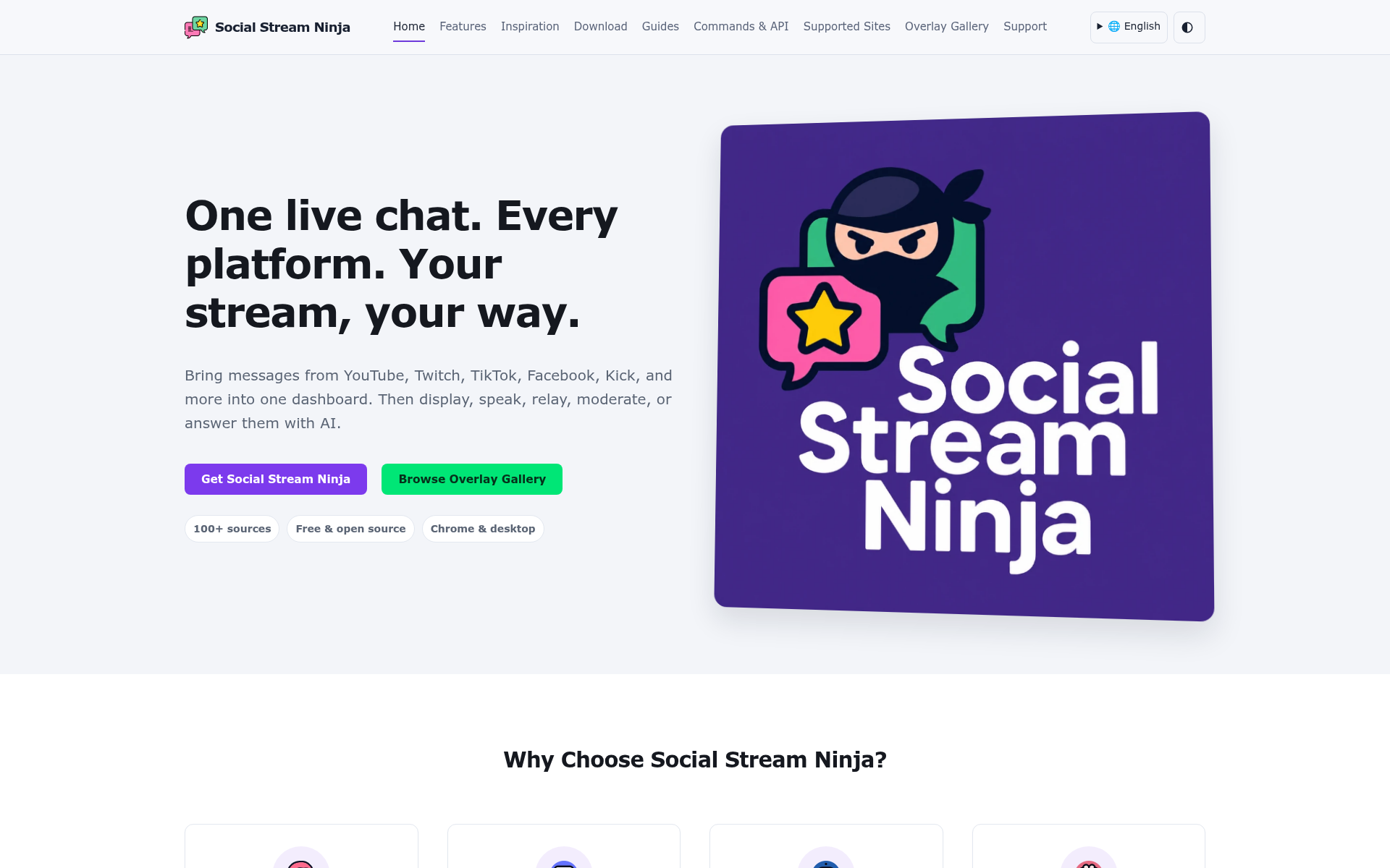 Screenshot of socialstream.ninja