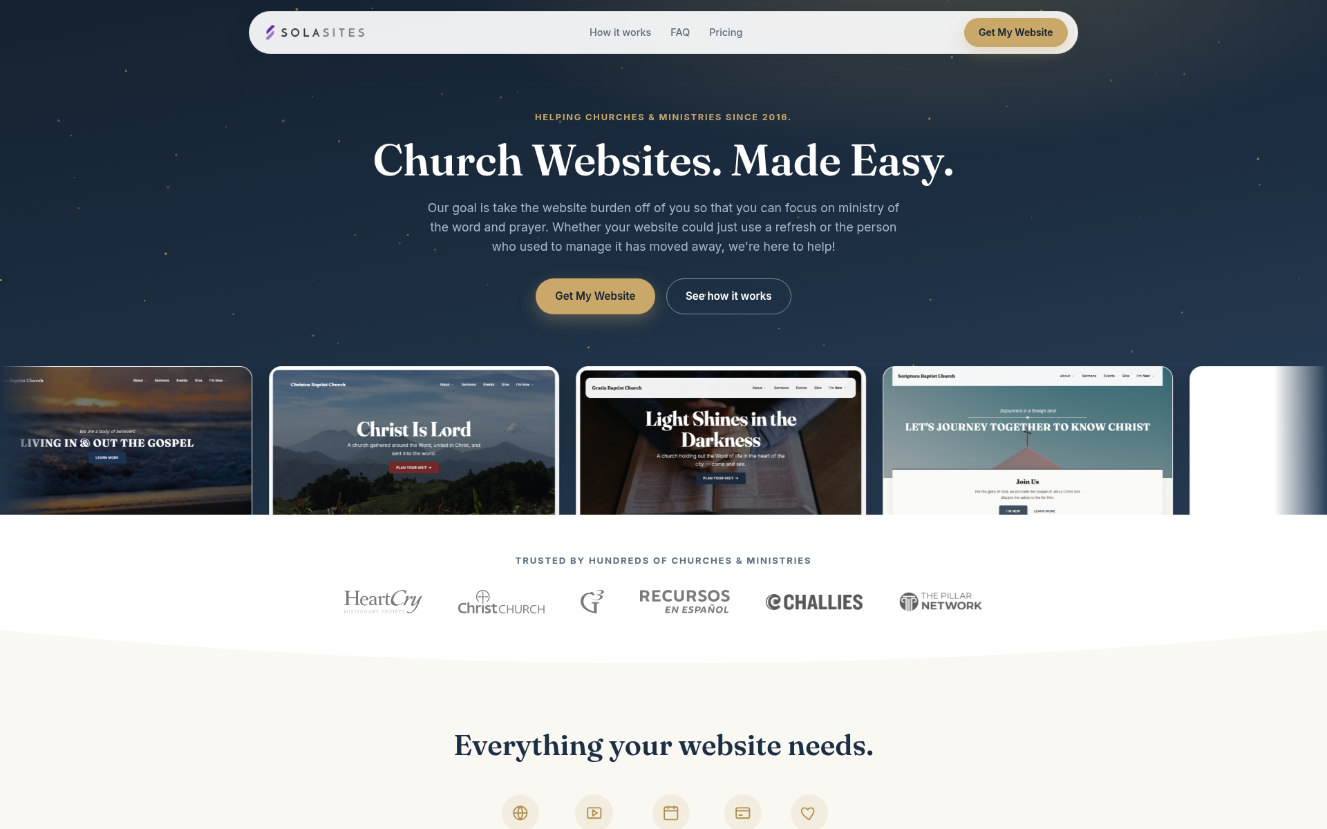 Screenshot of sola.church