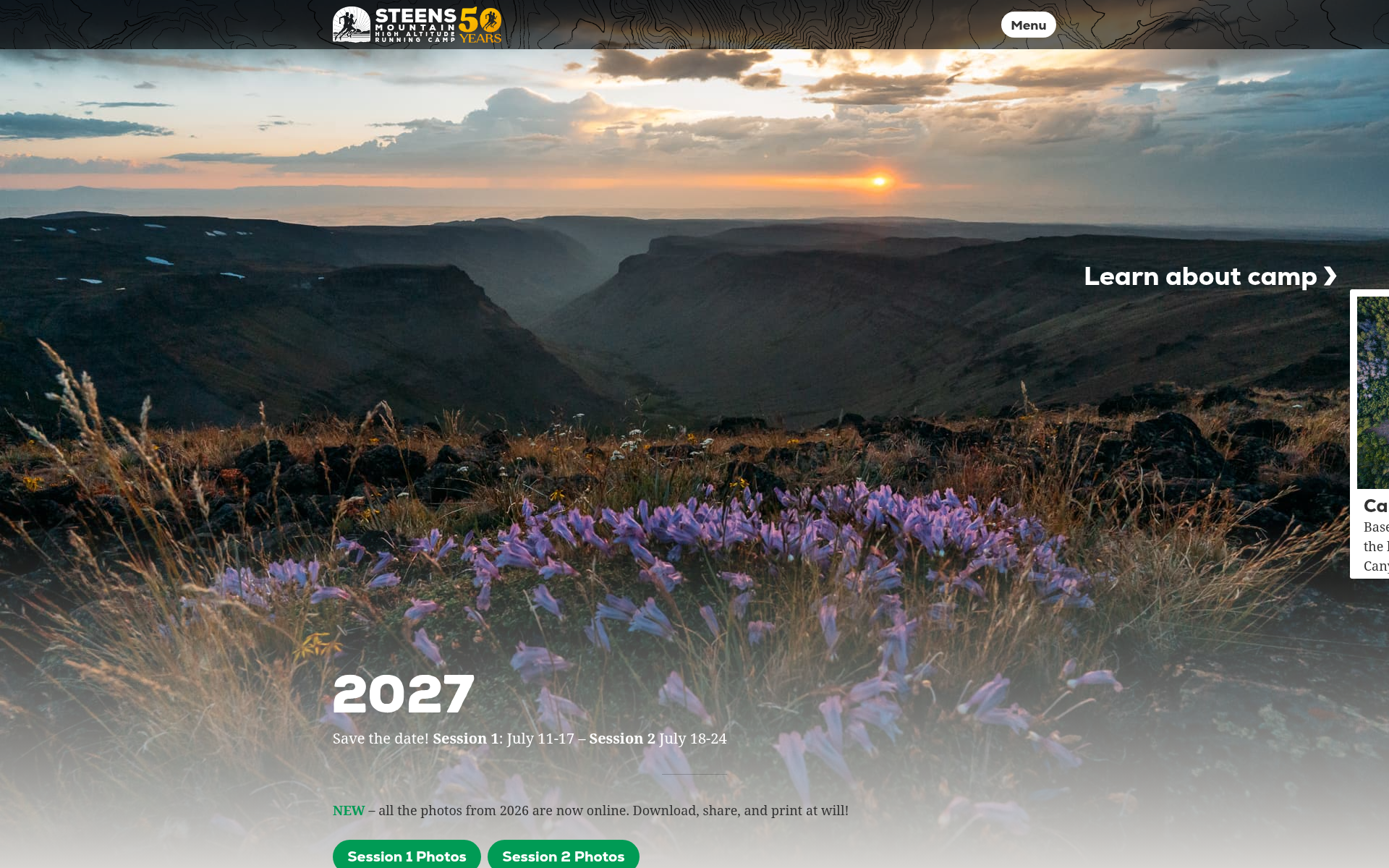 Screenshot of steens.camp