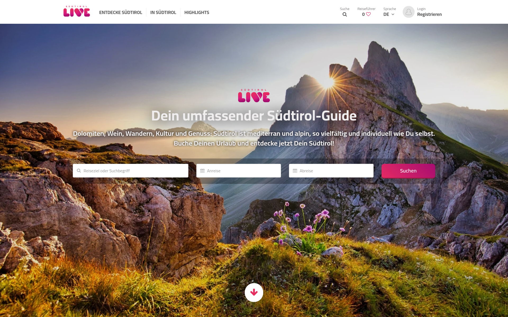 Screenshot of suedtirol.live