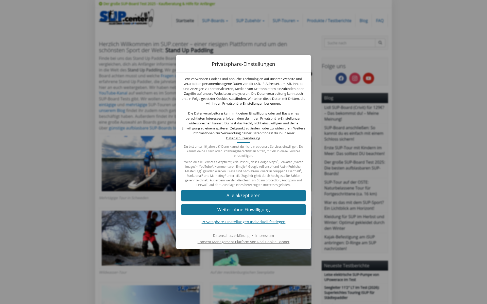 Screenshot of sup.center