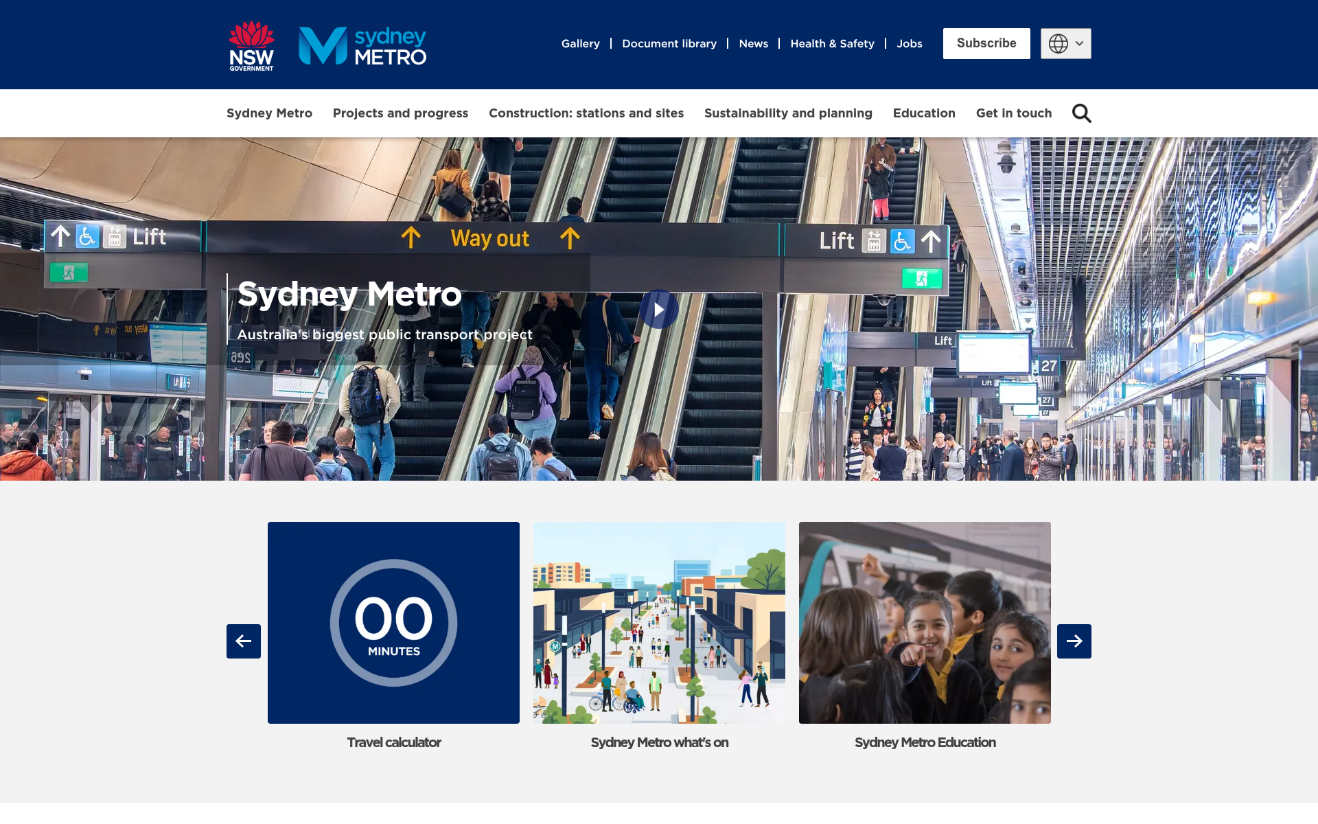 Screenshot of sydneymetro.info