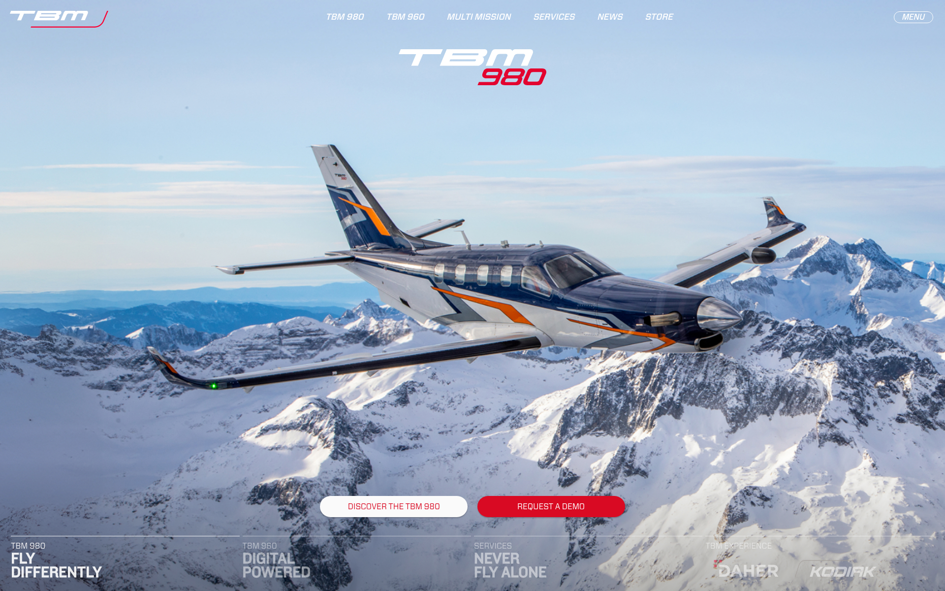 Screenshot of tbm.aero