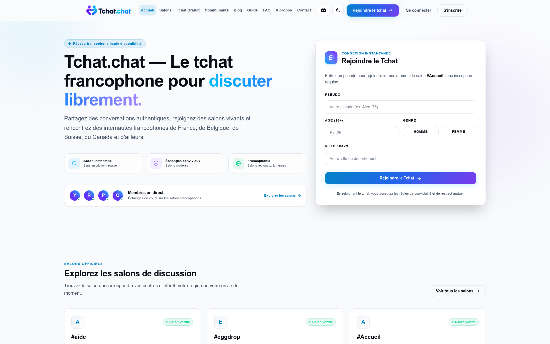 Screenshot of tchat.chat