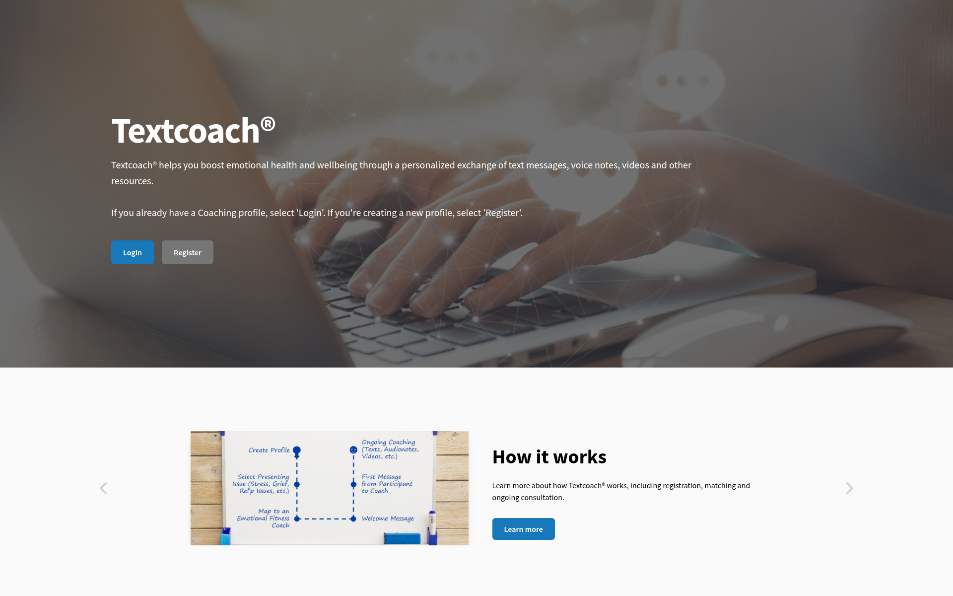 Screenshot of text.coach
