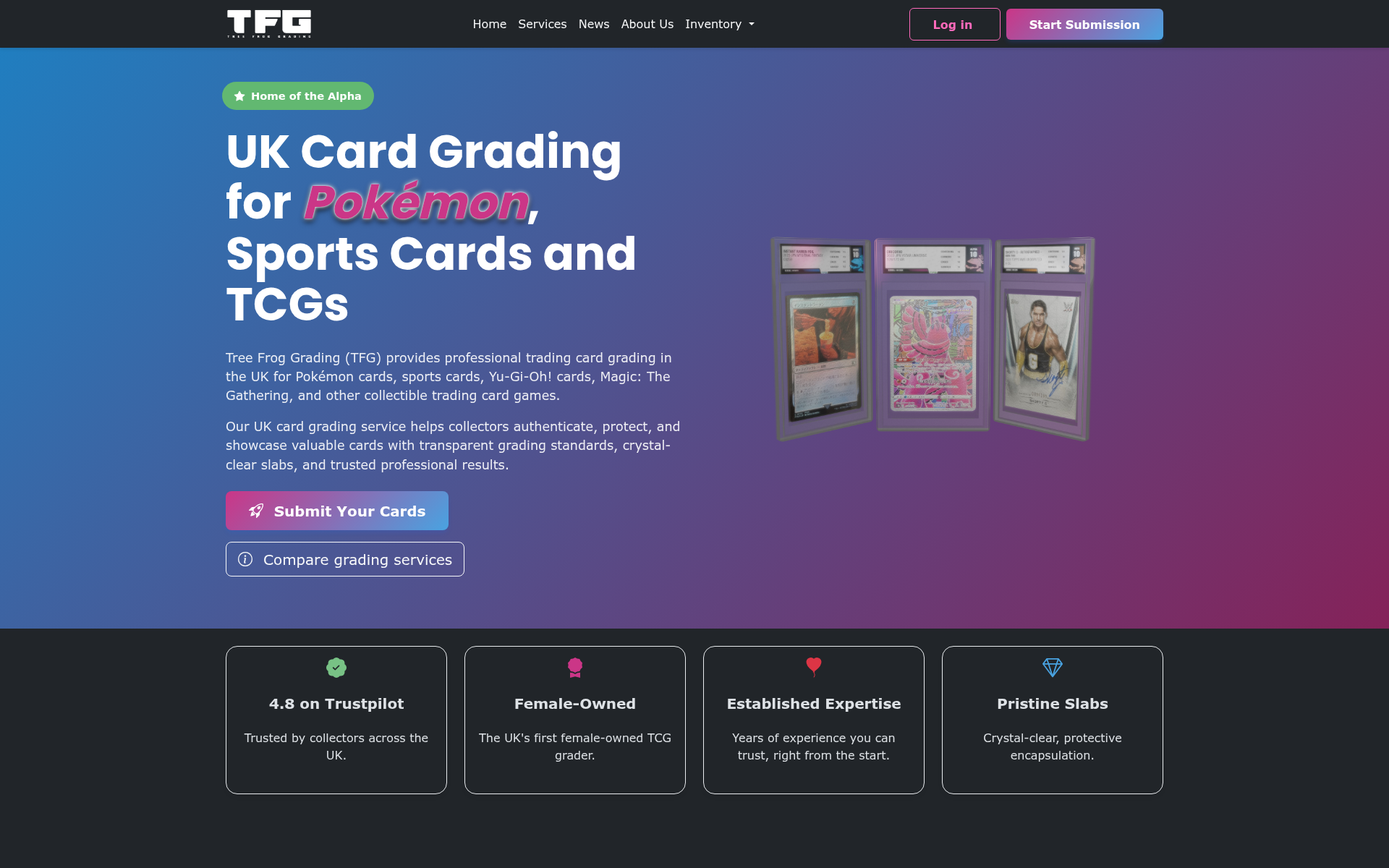 Screenshot of tfg.cards