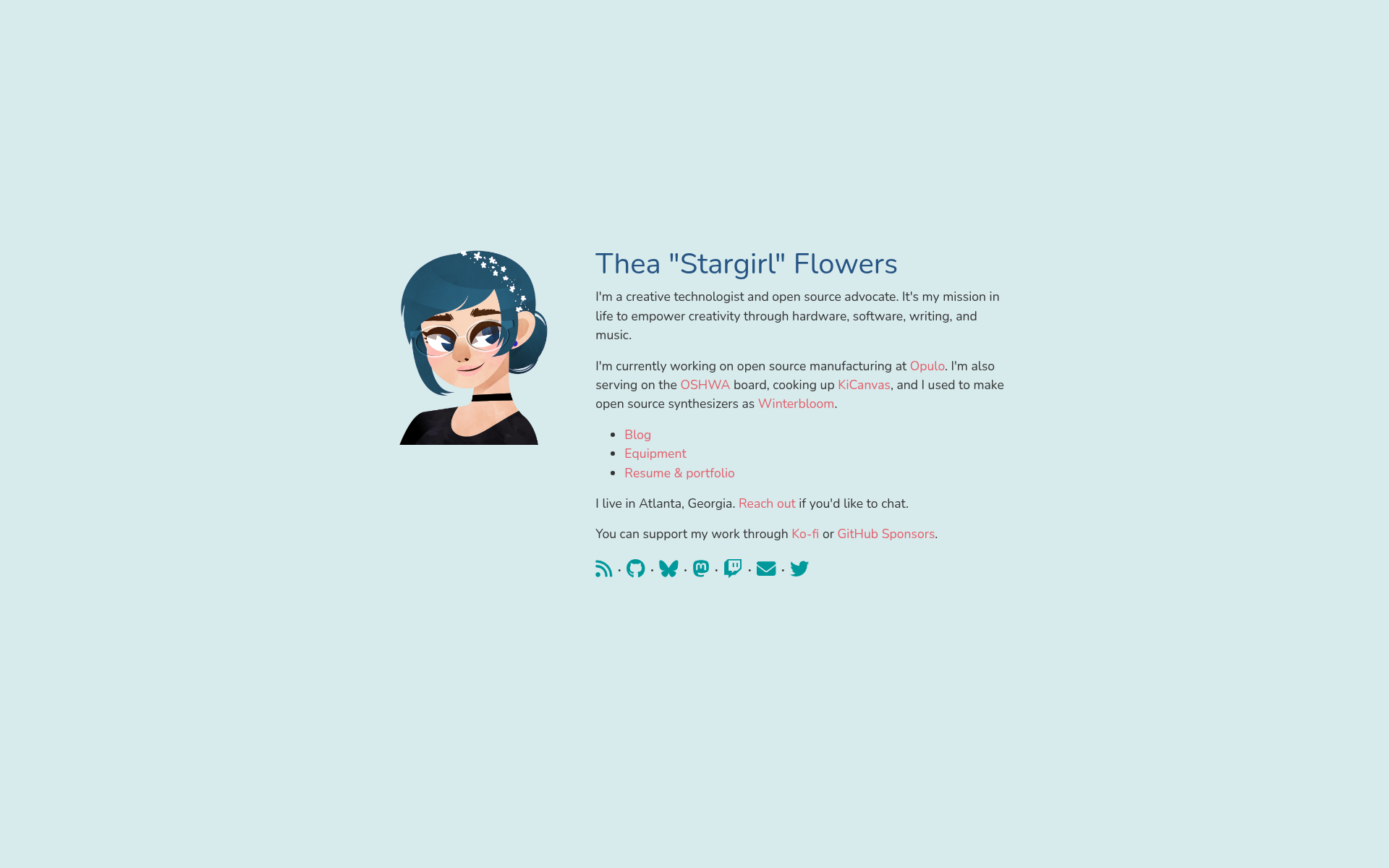 Screenshot of thea.codes
