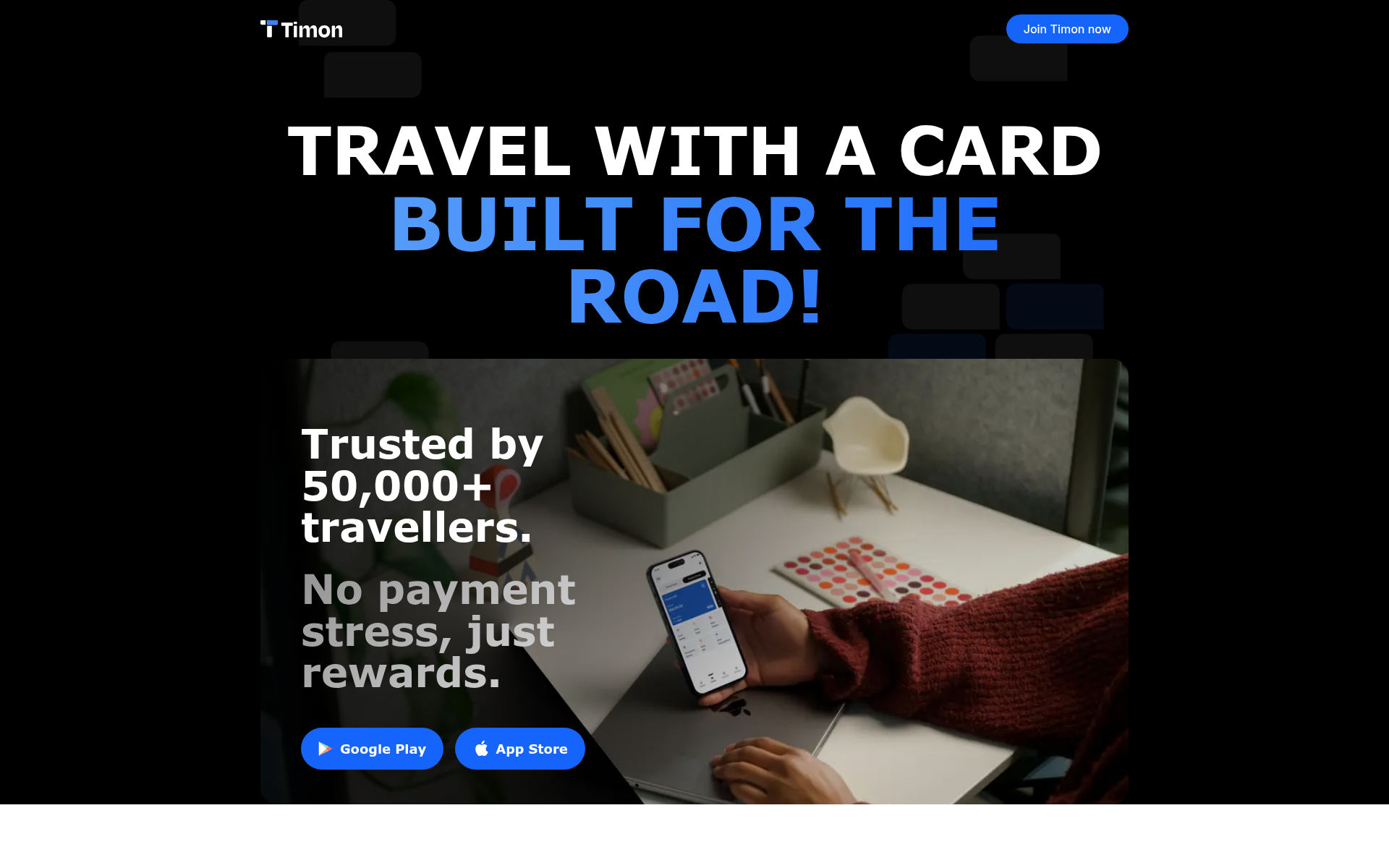 Screenshot of timon.cards