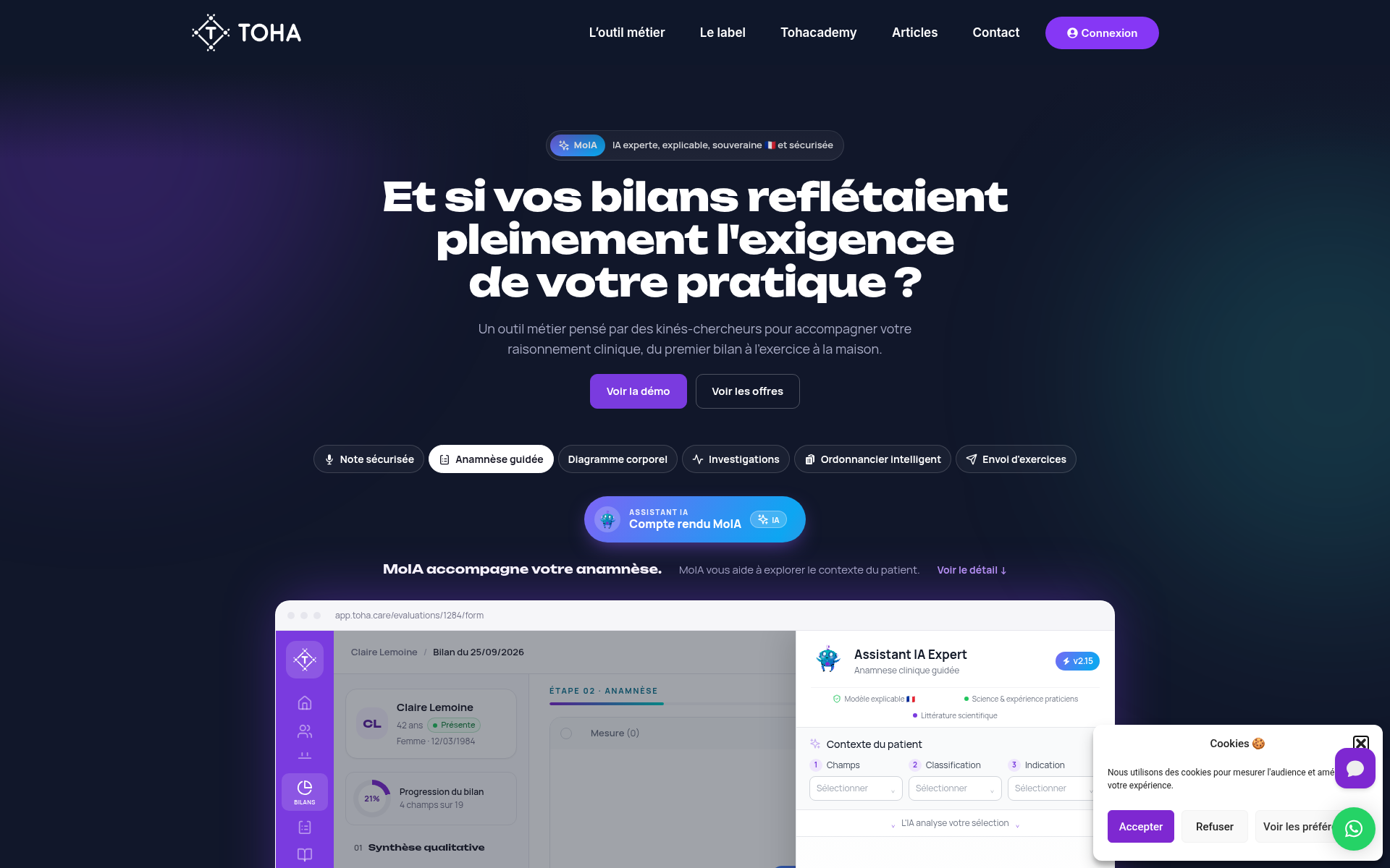 Screenshot of toha.care