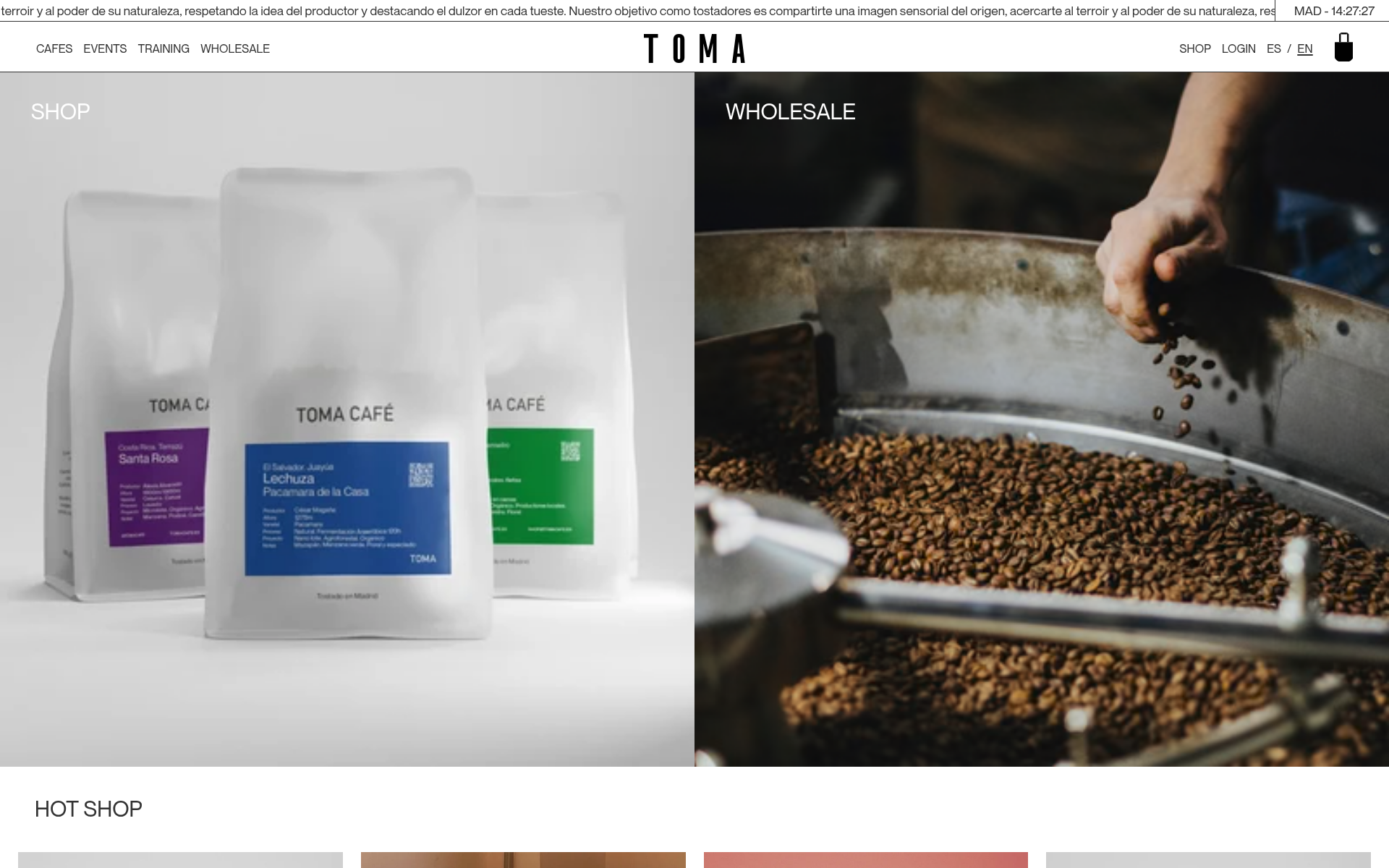 Screenshot of toma.cafe