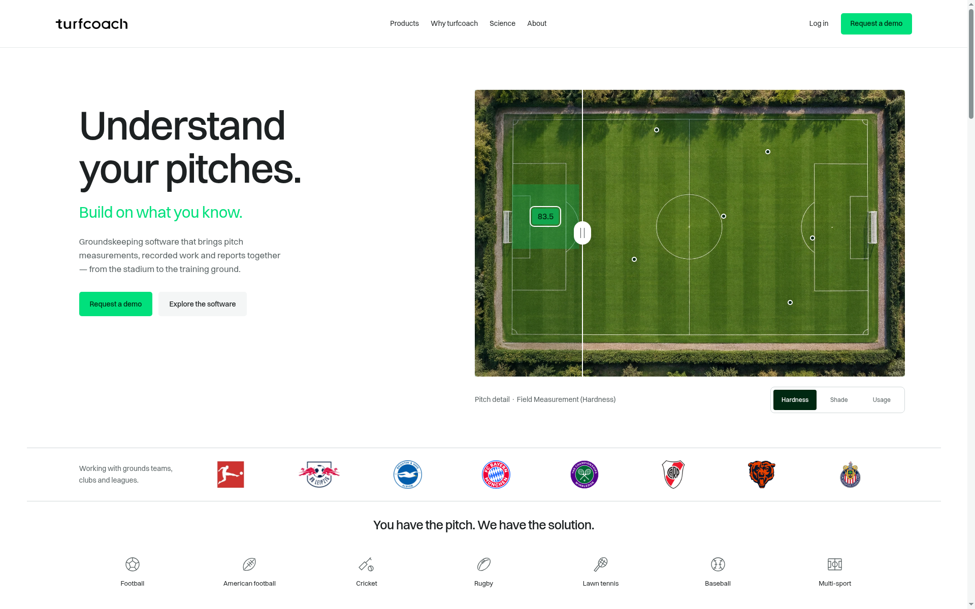 Screenshot of turf.coach