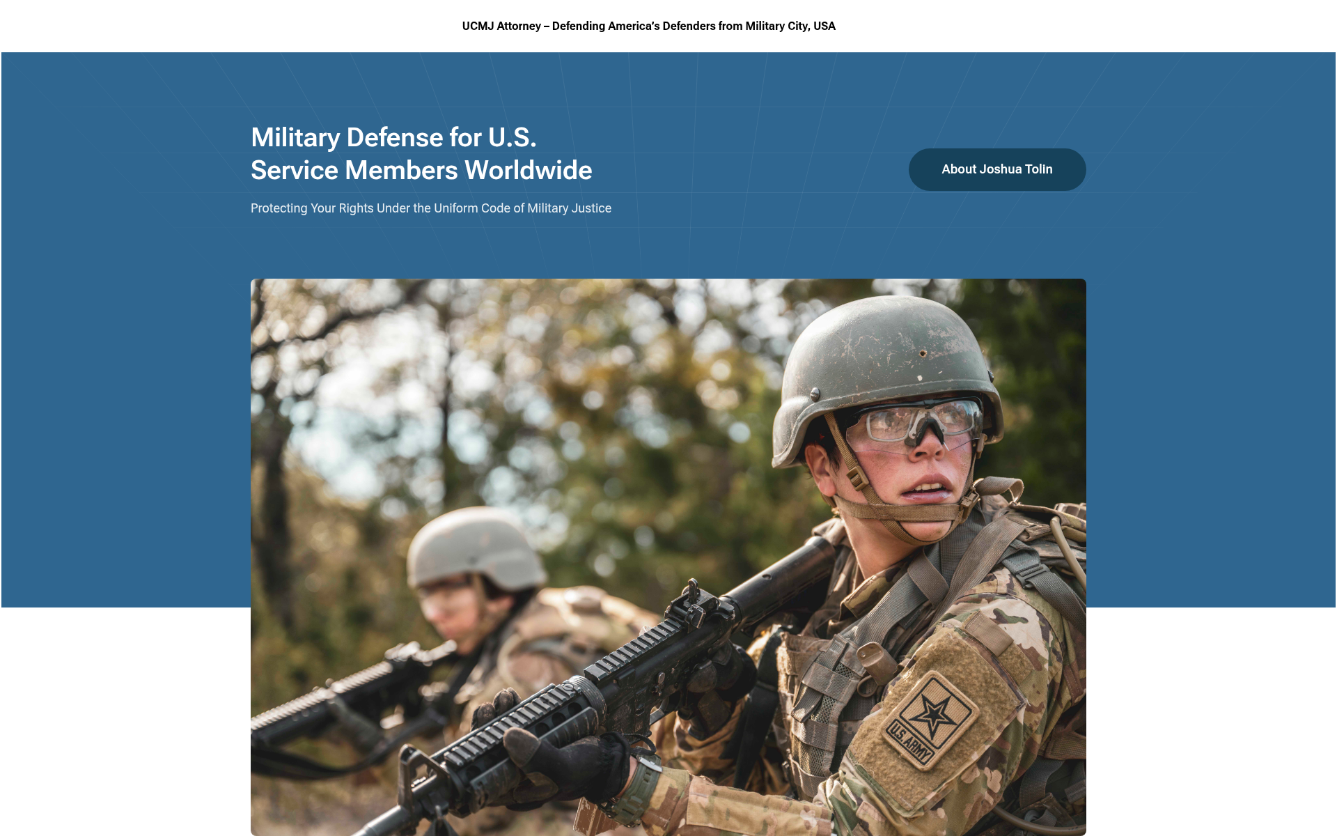 Screenshot of ucmj.attorney