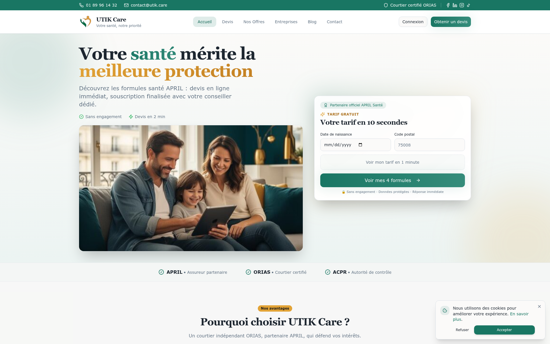 Screenshot of utik.care