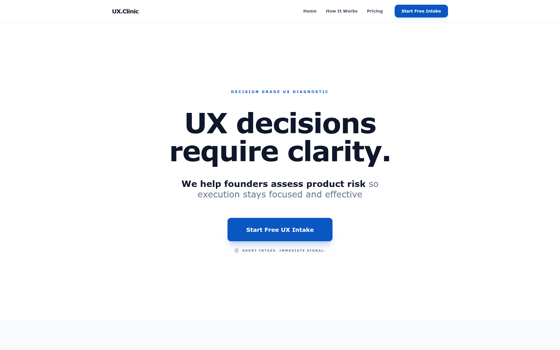 Screenshot of ux.clinic