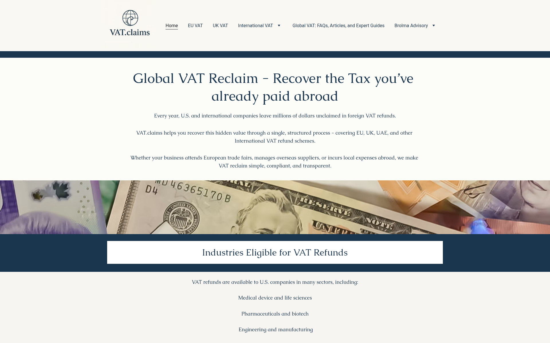 Screenshot of vat.claims